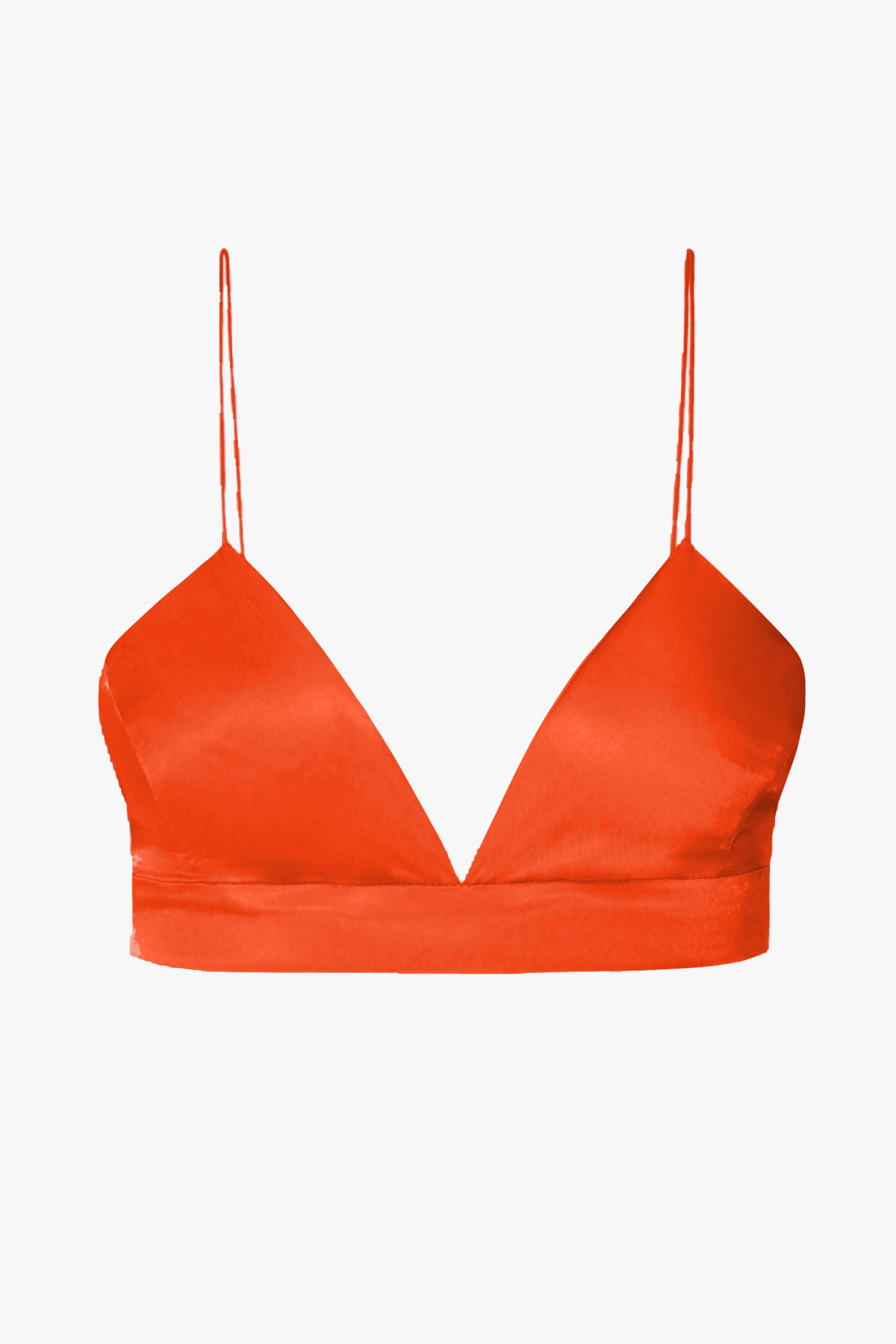 Bralette Top Asha Satin Nasturtium in Orange made by HALEWSKI
