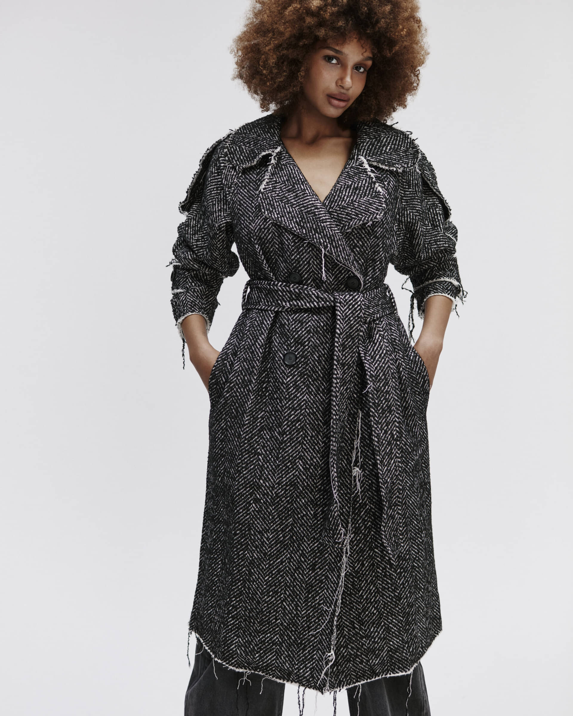 Wrap Coat In Grey made by YAVORSKA