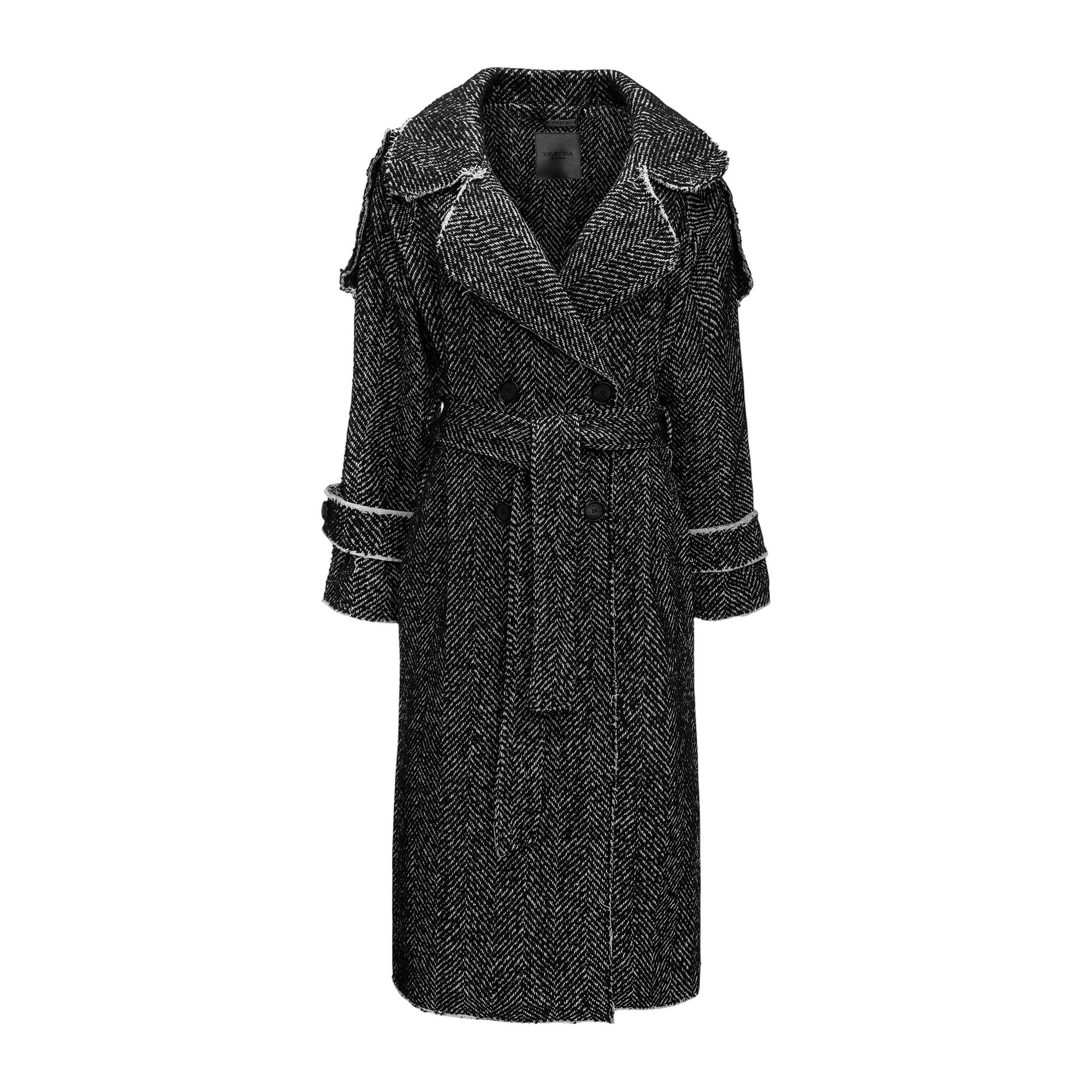 Wrap Coat In Grey made by YAVORSKA