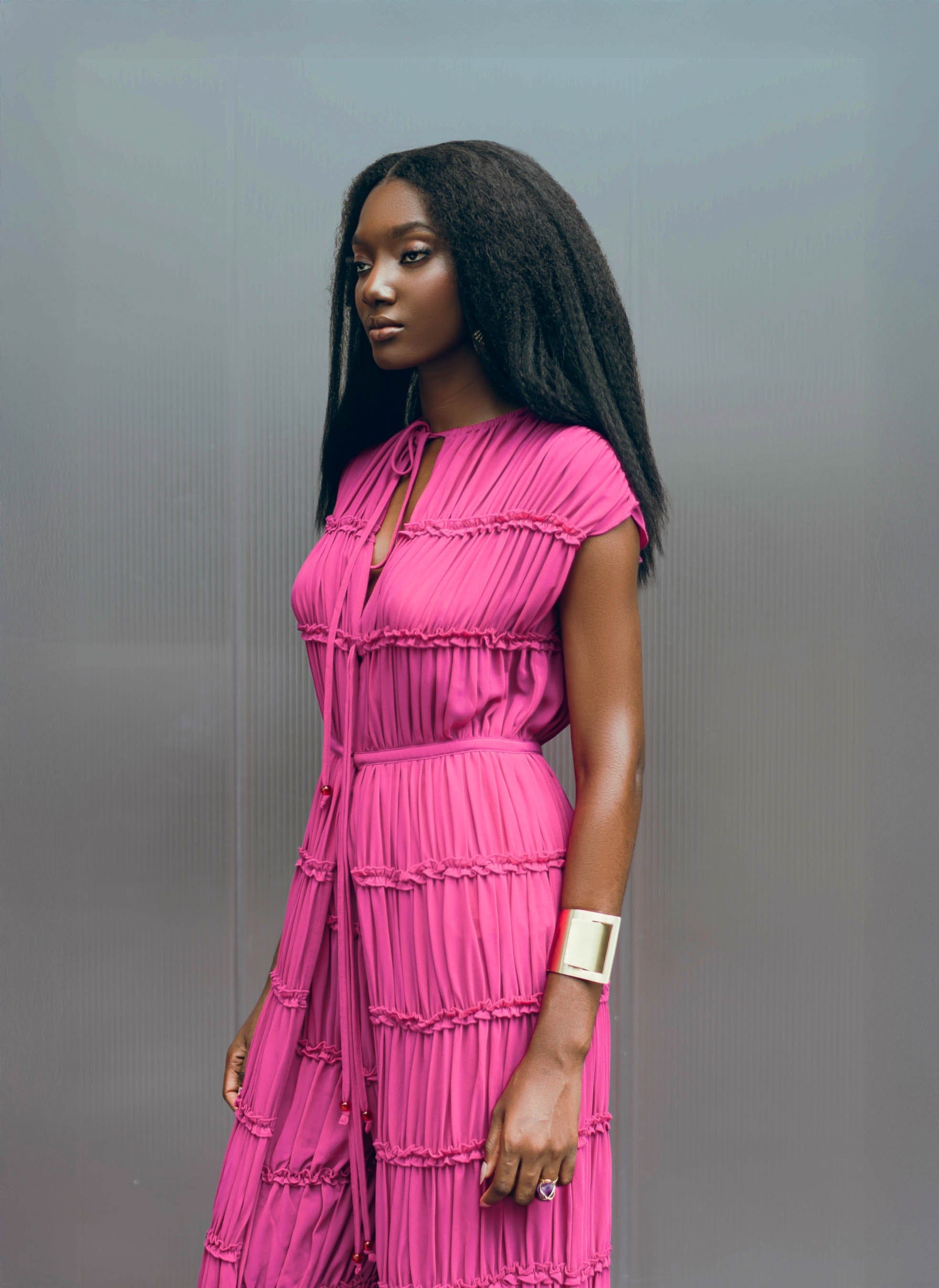 SINA TUNIC - MAGENTA made by Andrea Iyamah