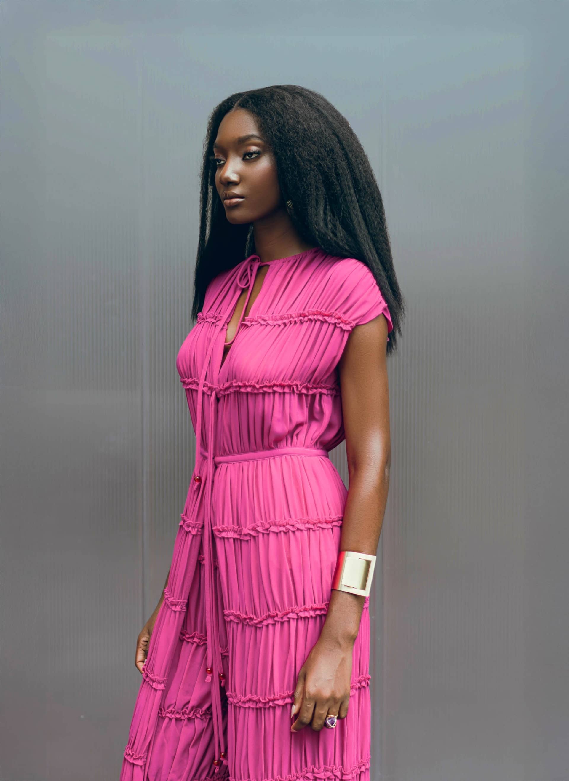 SINA TUNIC - MAGENTA made by Andrea Iyamah