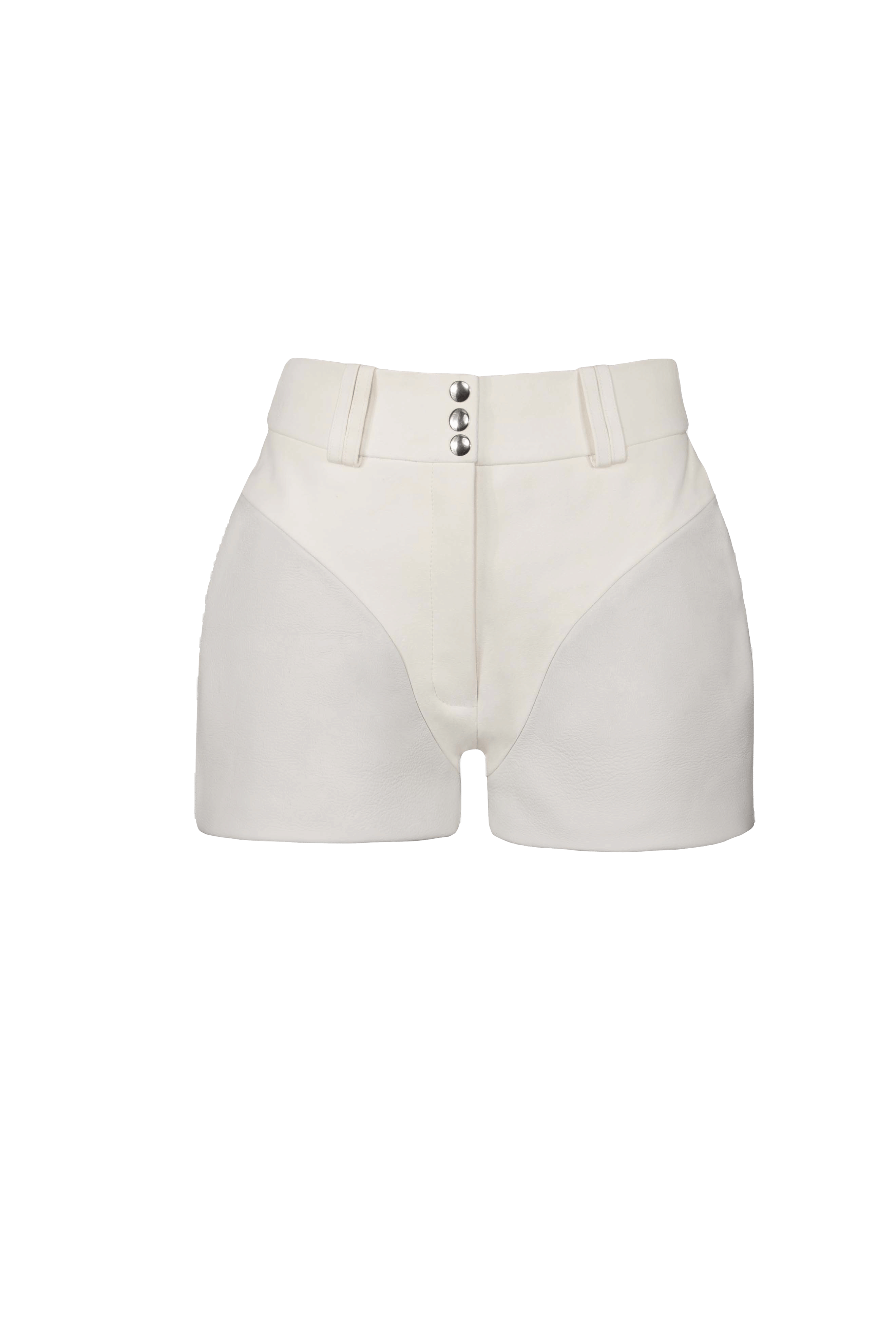 BLISS LEATHER & SUEDE SHORTS in White made by Vestiaire d'un Oiseau Libre