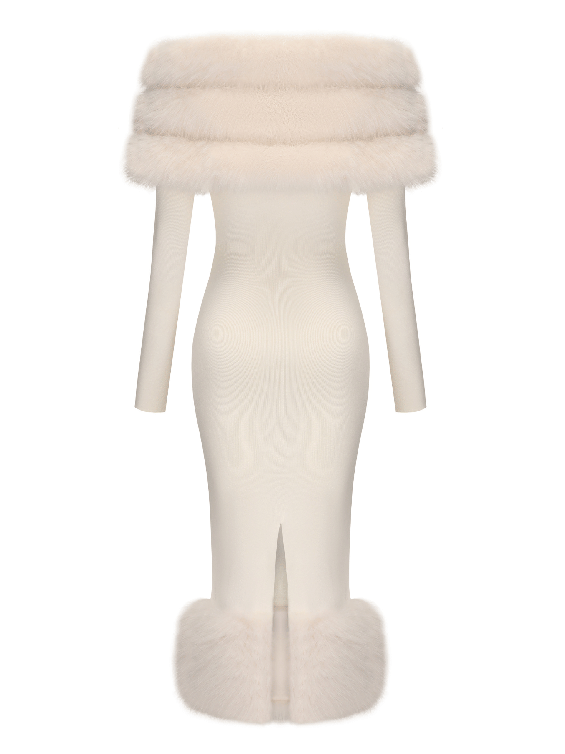Natalia Fur Dress (White) made by Nana Jacqueline