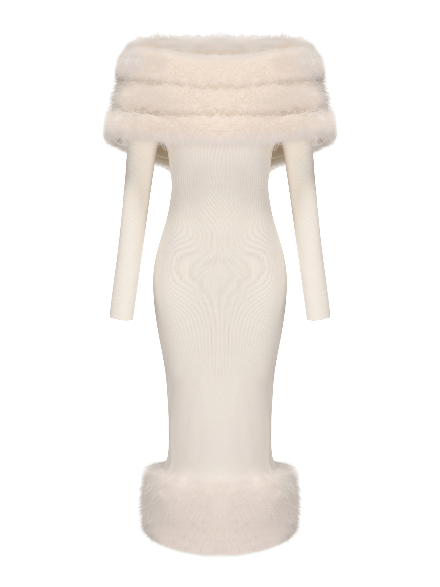 Natalia Fur Dress (White) made by Nana Jacqueline