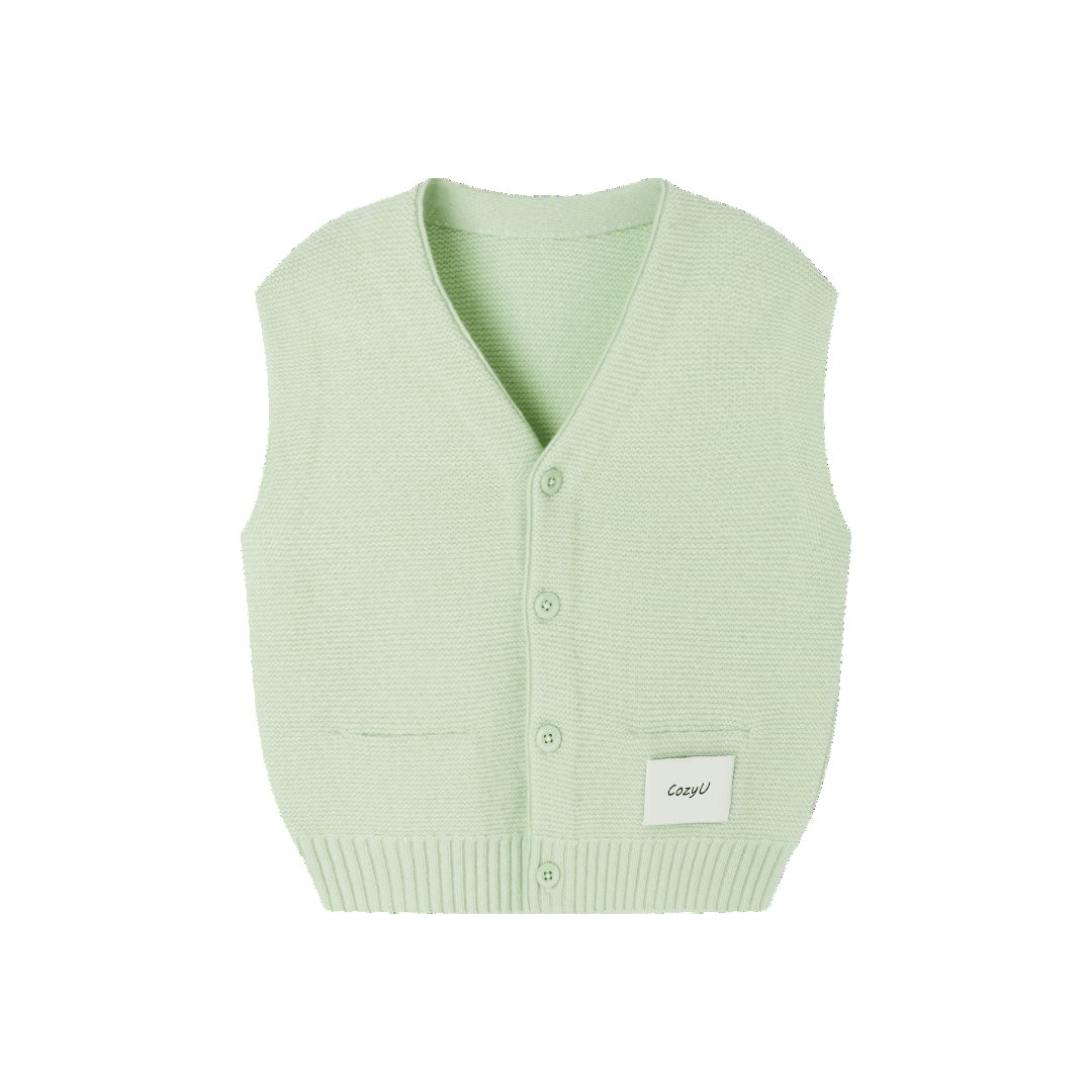 Merino V-Neck Knit Vest | Mint Leaf made by CozyU