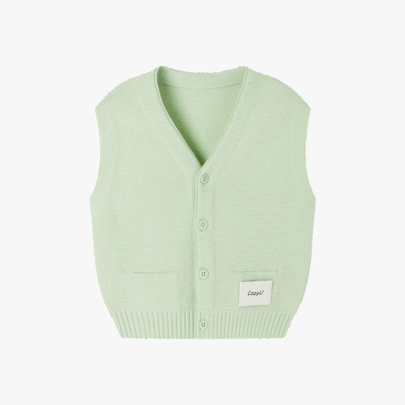 Merino V-Neck Knit Vest | Mint Leaf made by CozyU