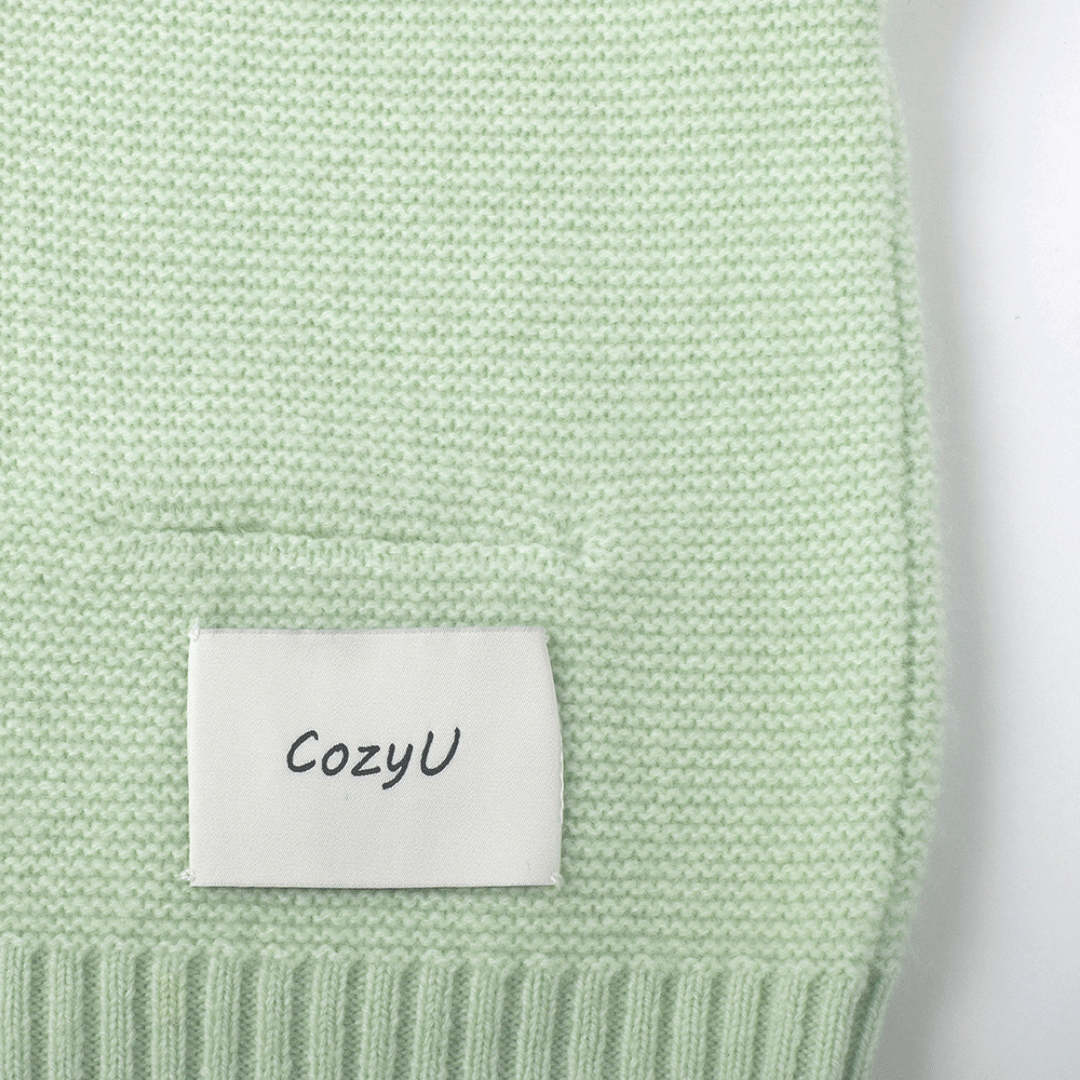 Merino V-Neck Knit Vest | Mint Leaf made by CozyU