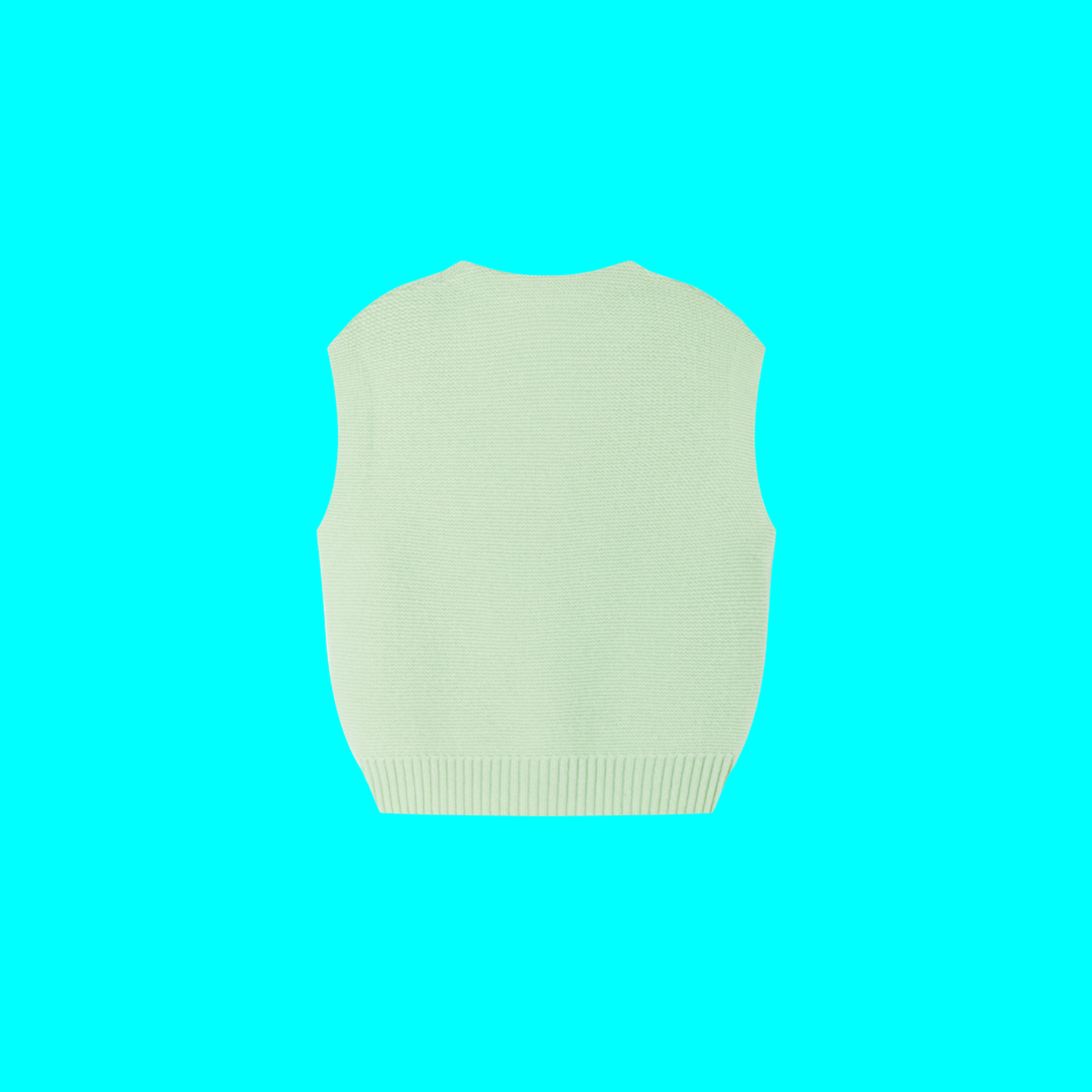 Merino V-Neck Knit Vest | Mint Leaf made by CozyU