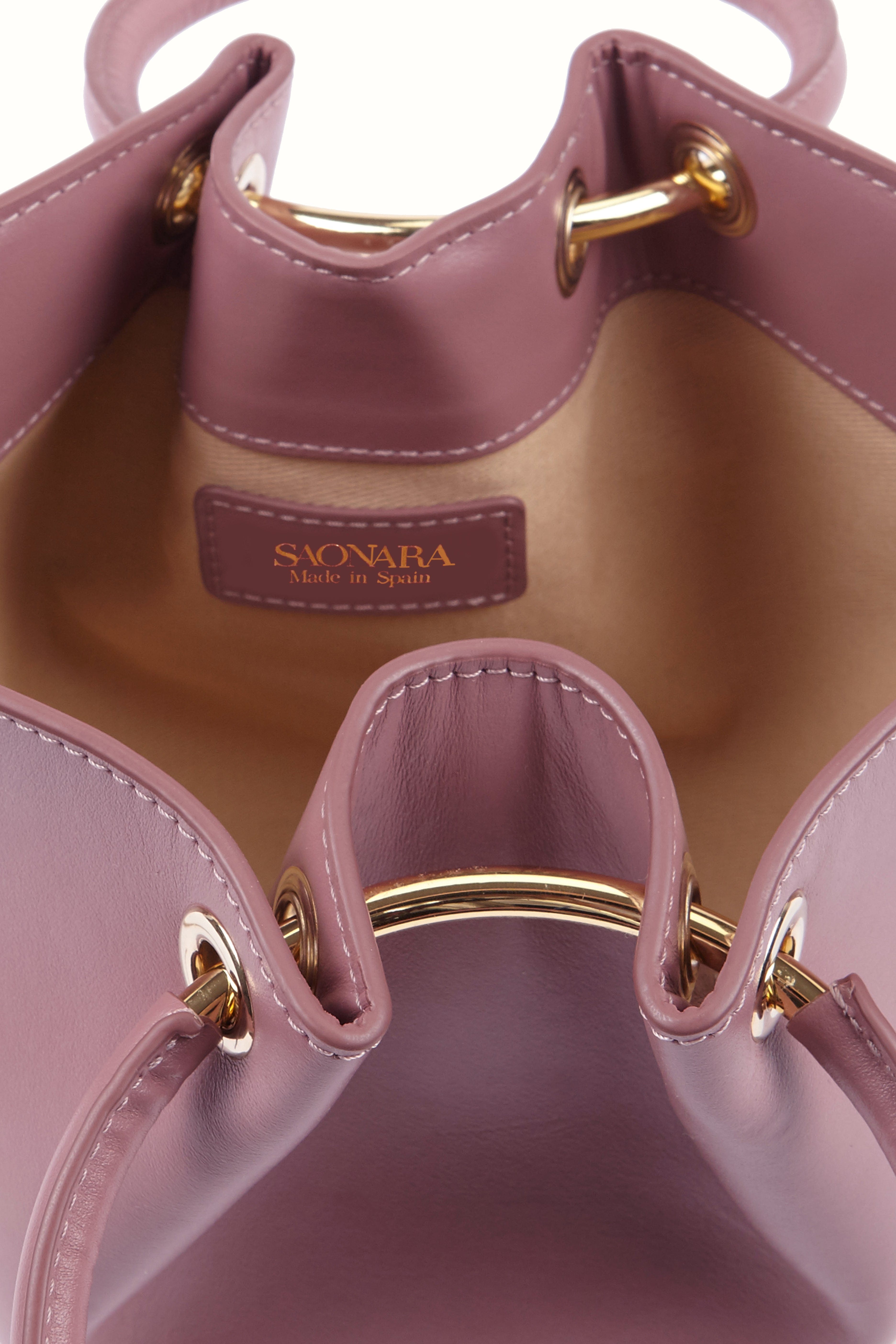 SAONARA MINI PINK LEATHER BAG made by Saonara