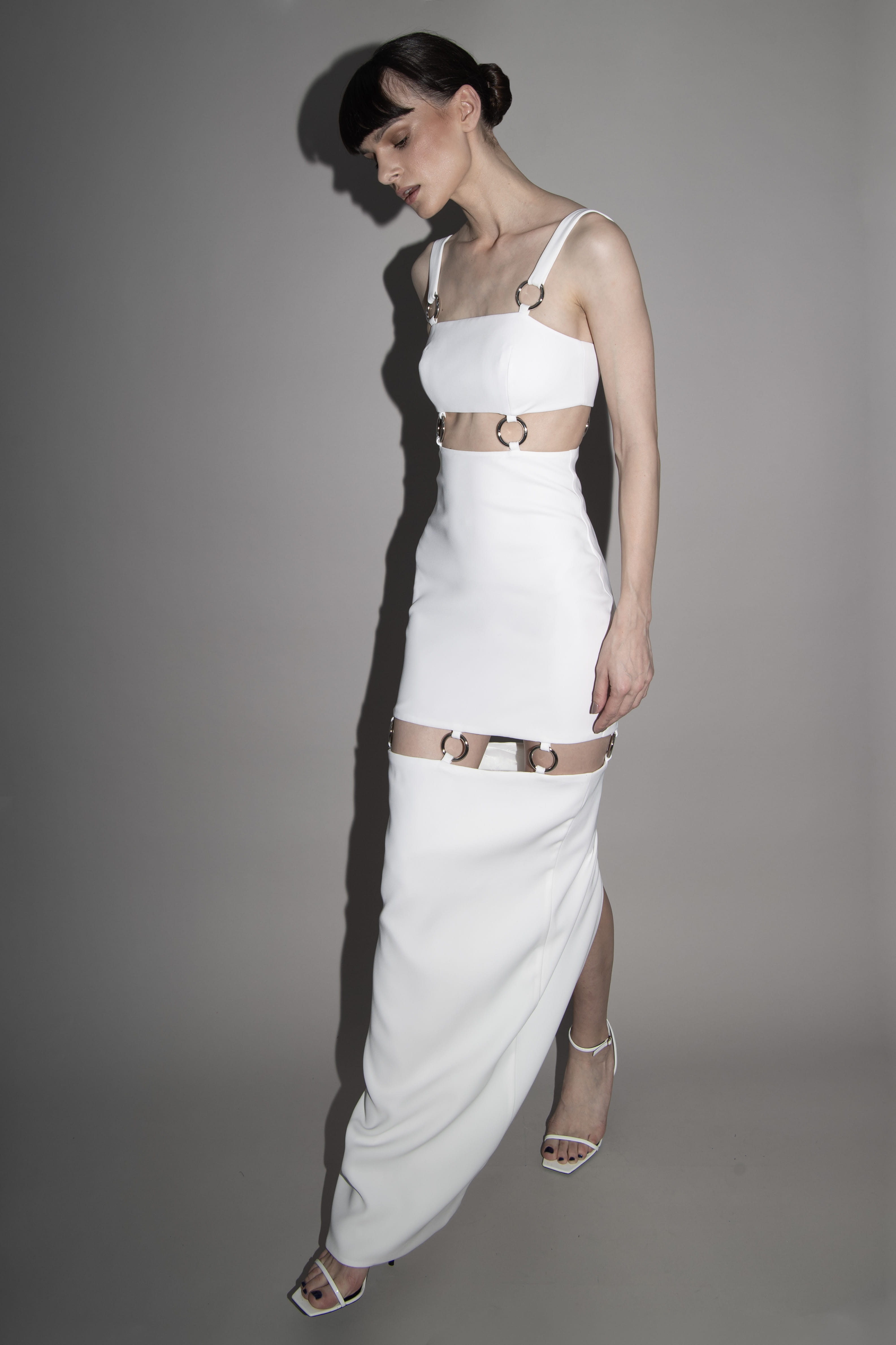 RINGS DRESS in White made by Vestiaire d'un Oiseau Libre