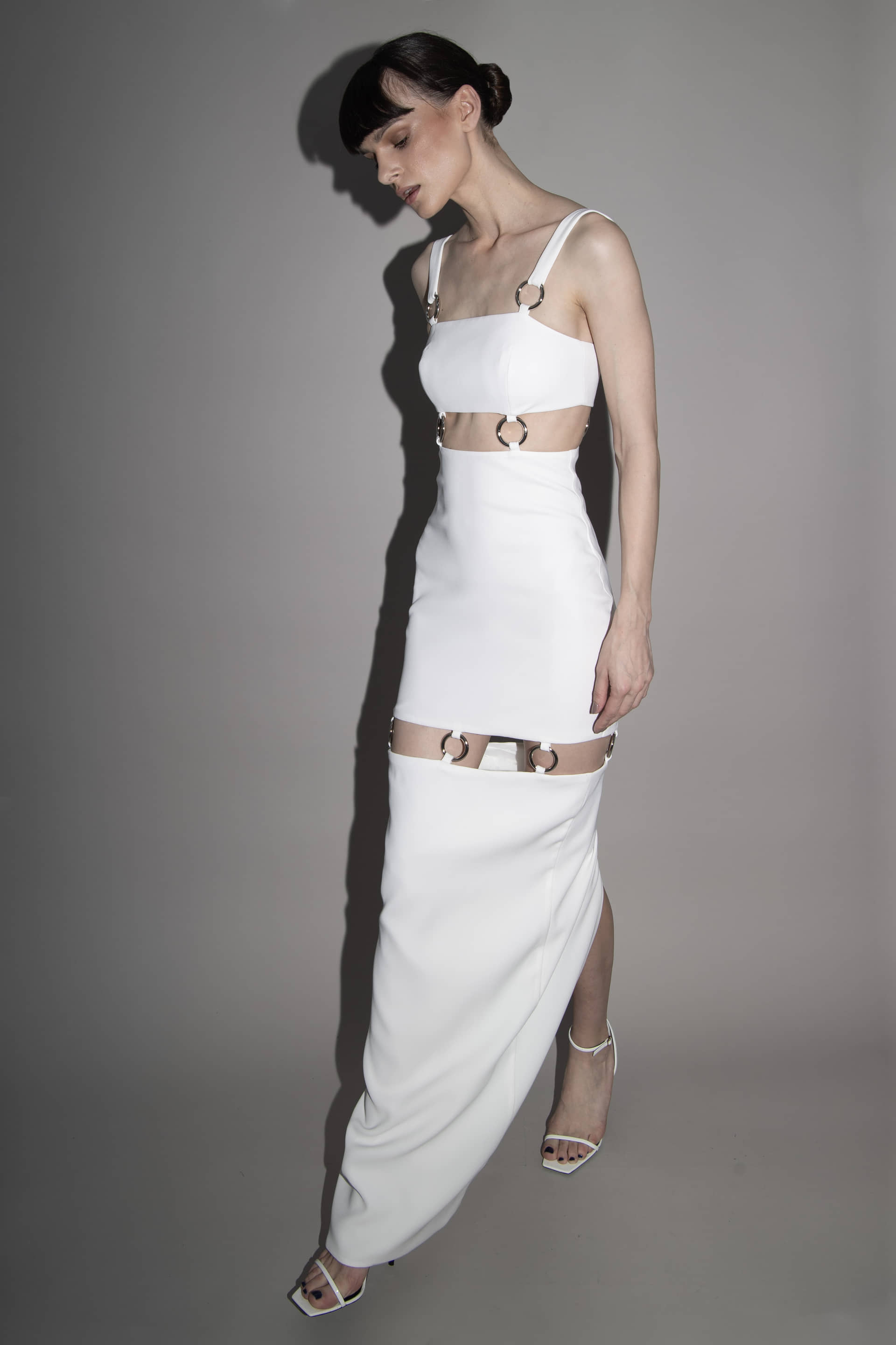 RINGS DRESS in White made by Vestiaire d'un Oiseau Libre