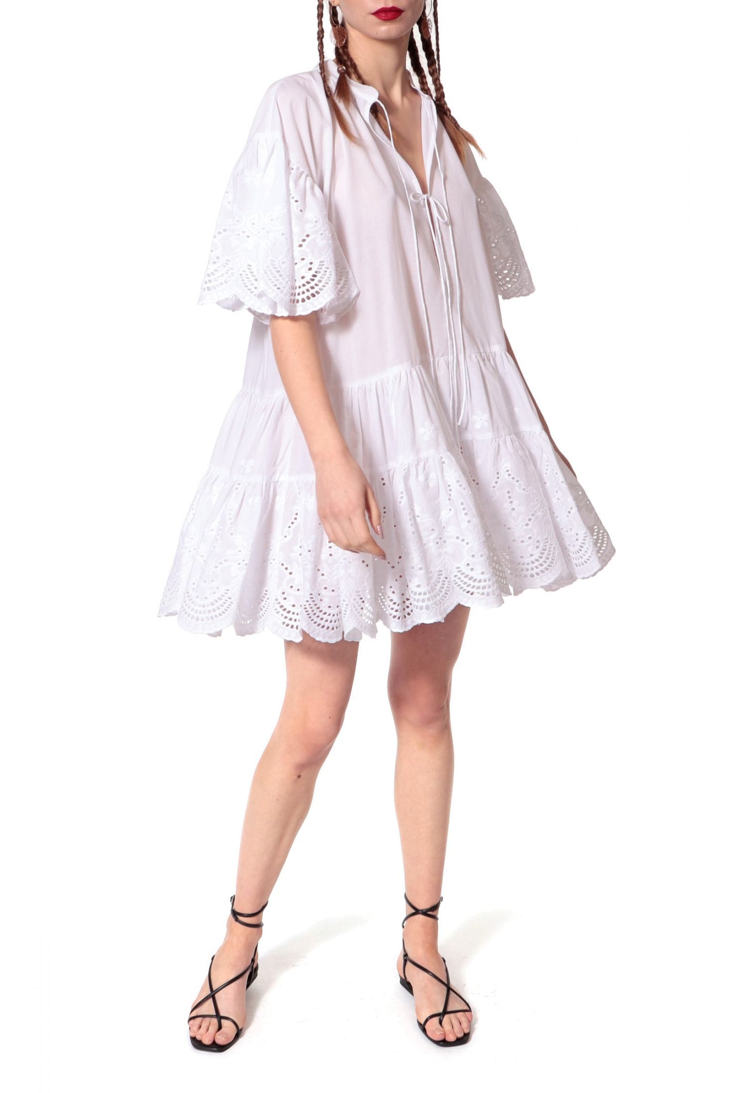 Dress Tenneisha white in White made by HALEWSKI