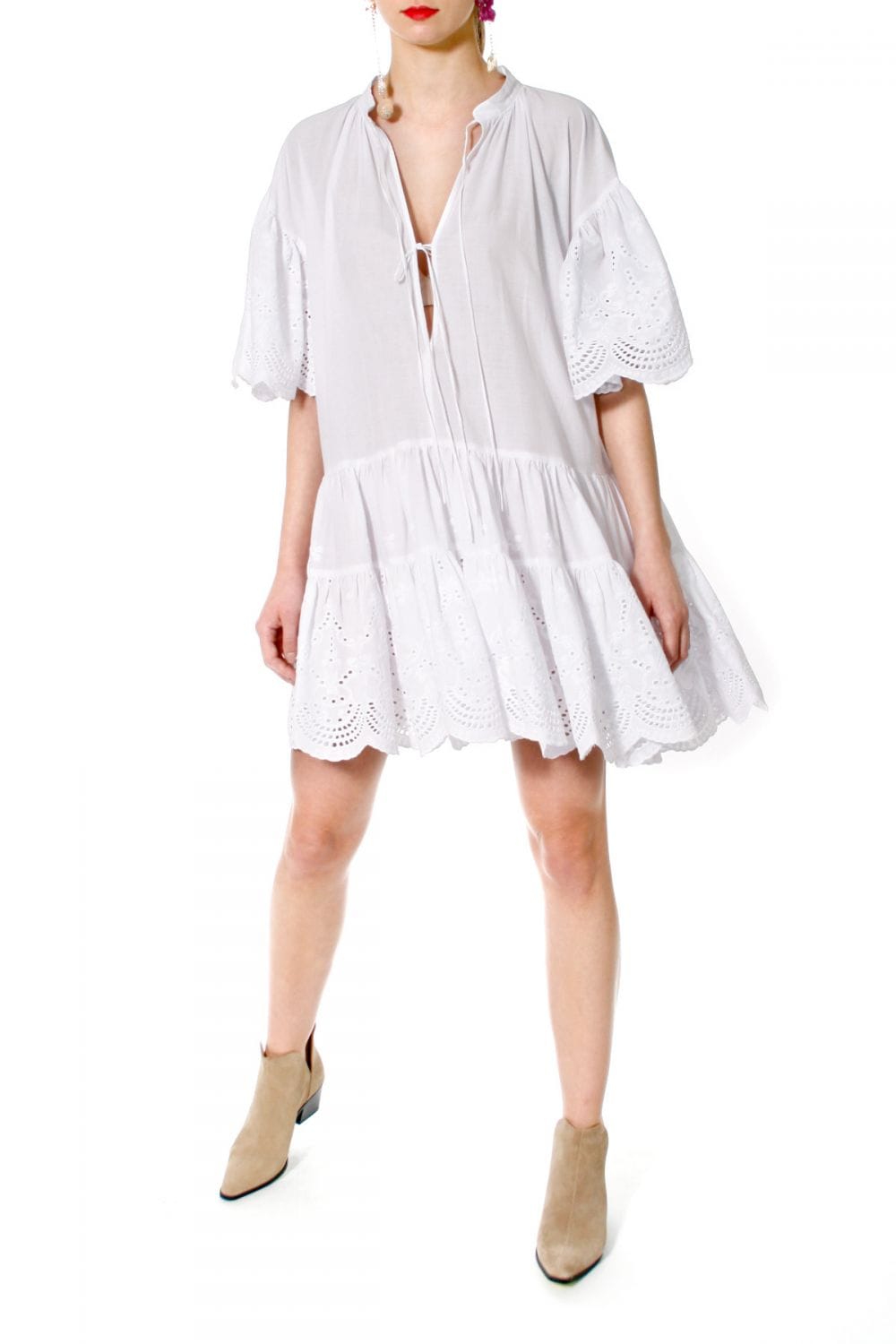 Dress Tenneisha white in White made by HALEWSKI