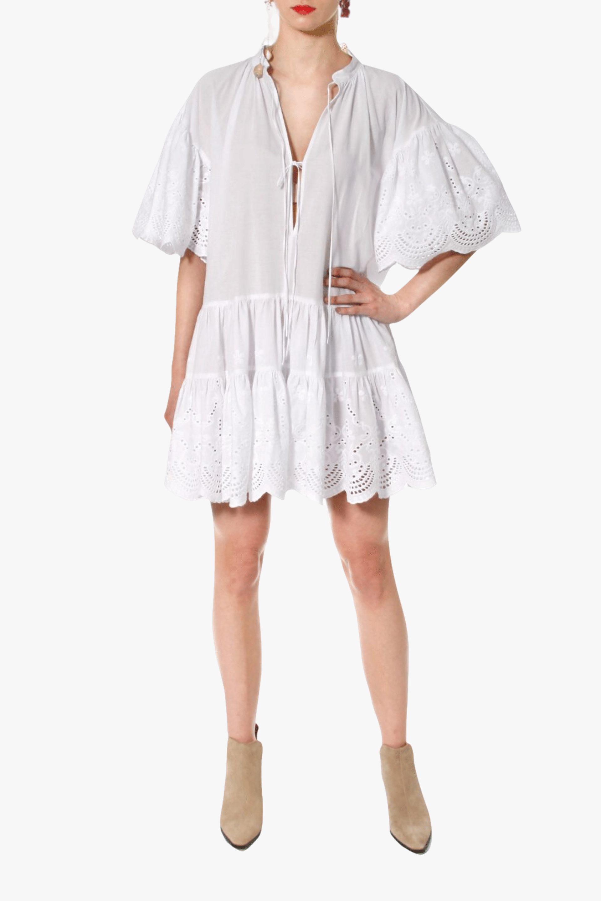 Dress Tenneisha white in White made by HALEWSKI