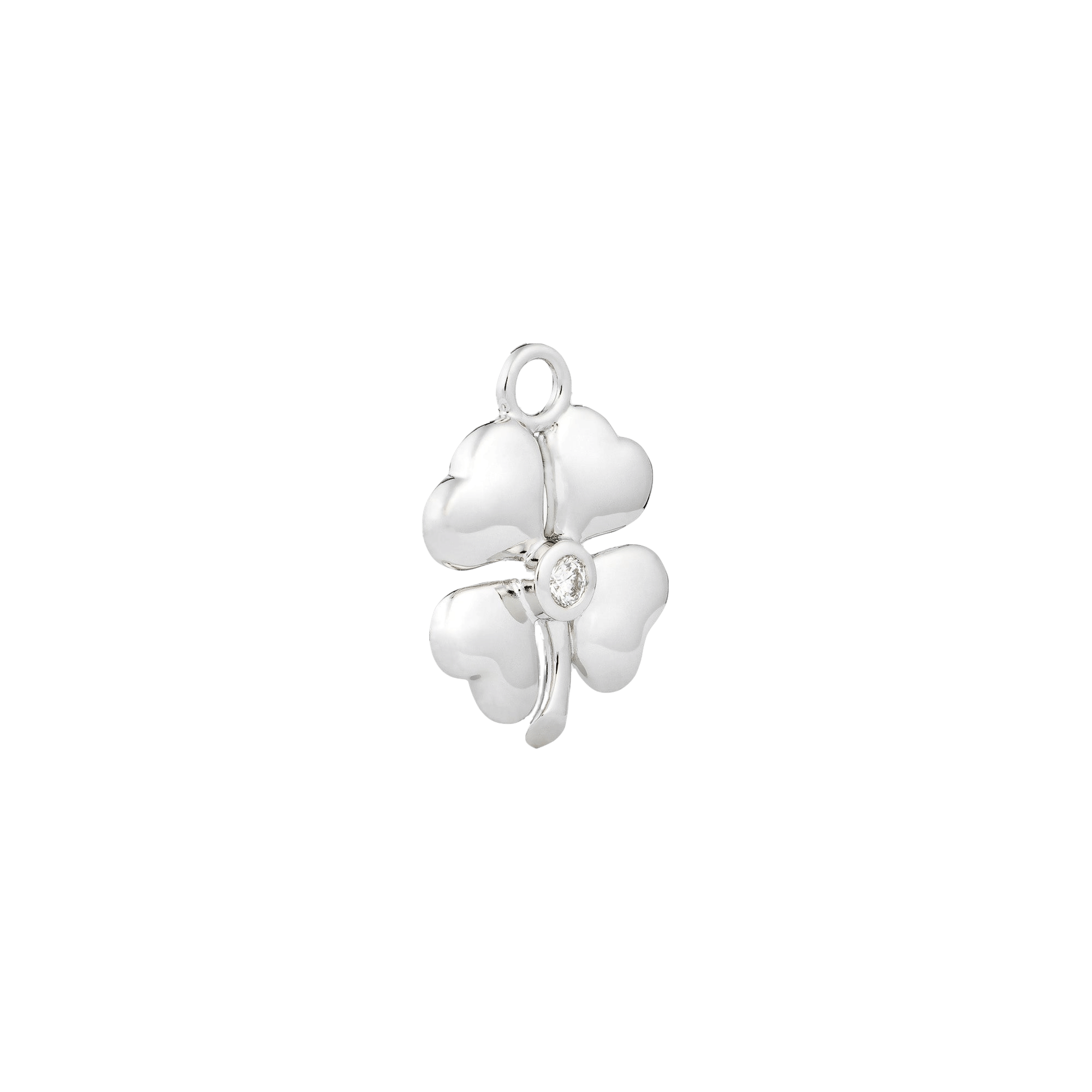 HARRIET PENDANT WHITE DIAMOND & WHITE GOLD - CLOVER made by ENNUI