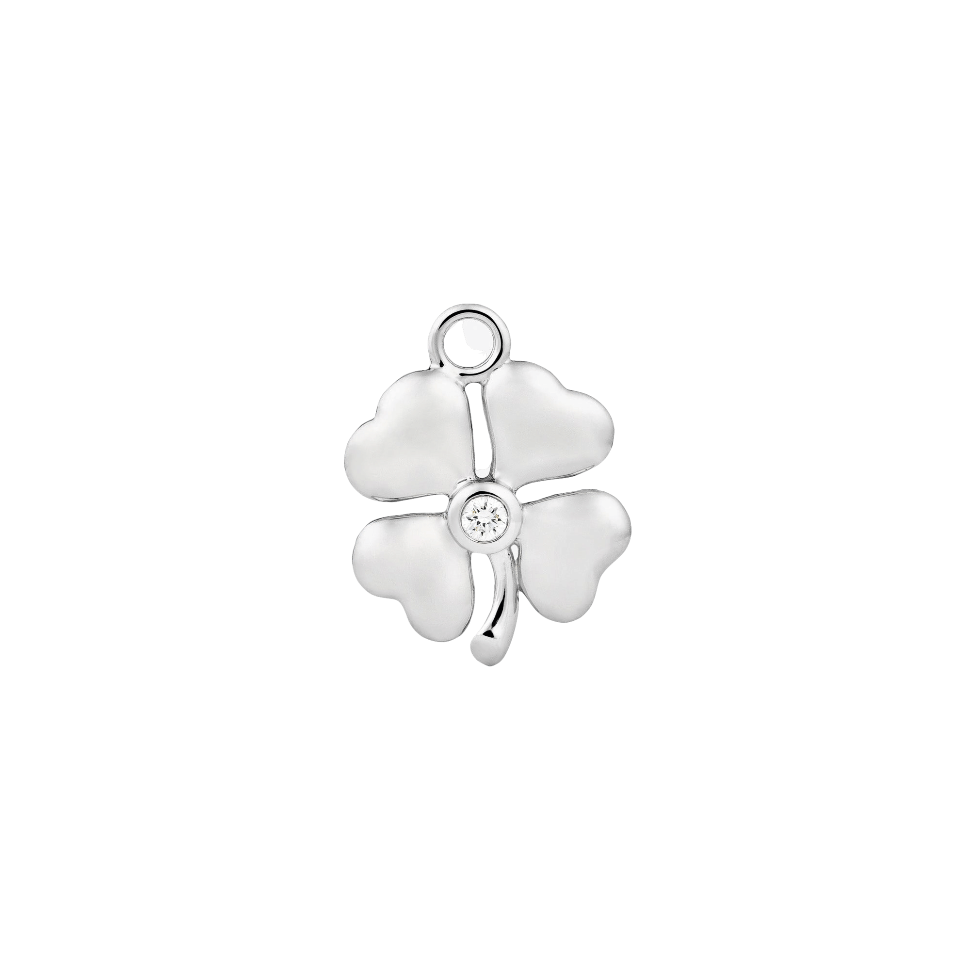 HARRIET PENDANT WHITE DIAMOND & WHITE GOLD - CLOVER made by ENNUI