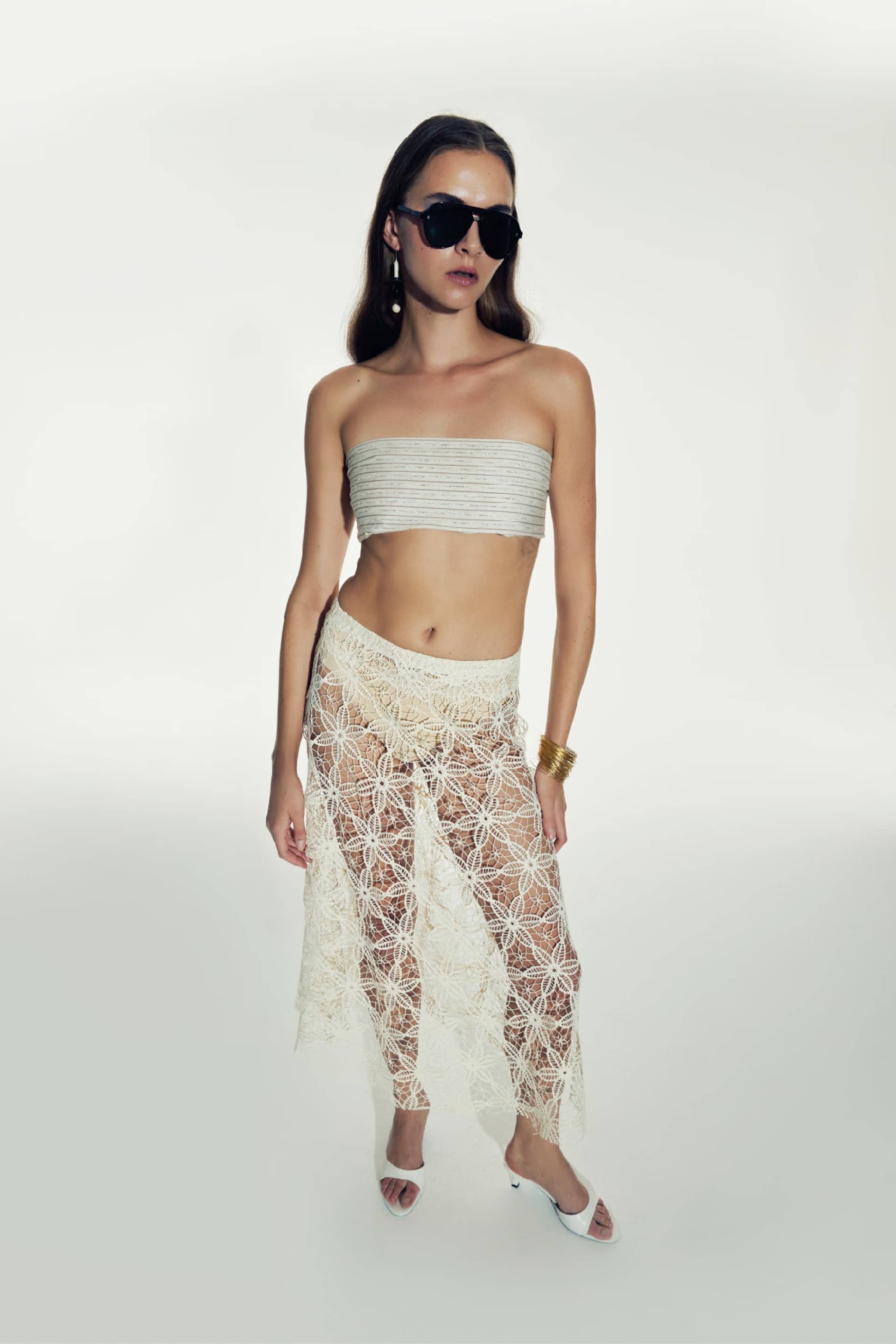 Clea Crochet Midi Skirt in Pear Sorbet made by Nazli Ceren