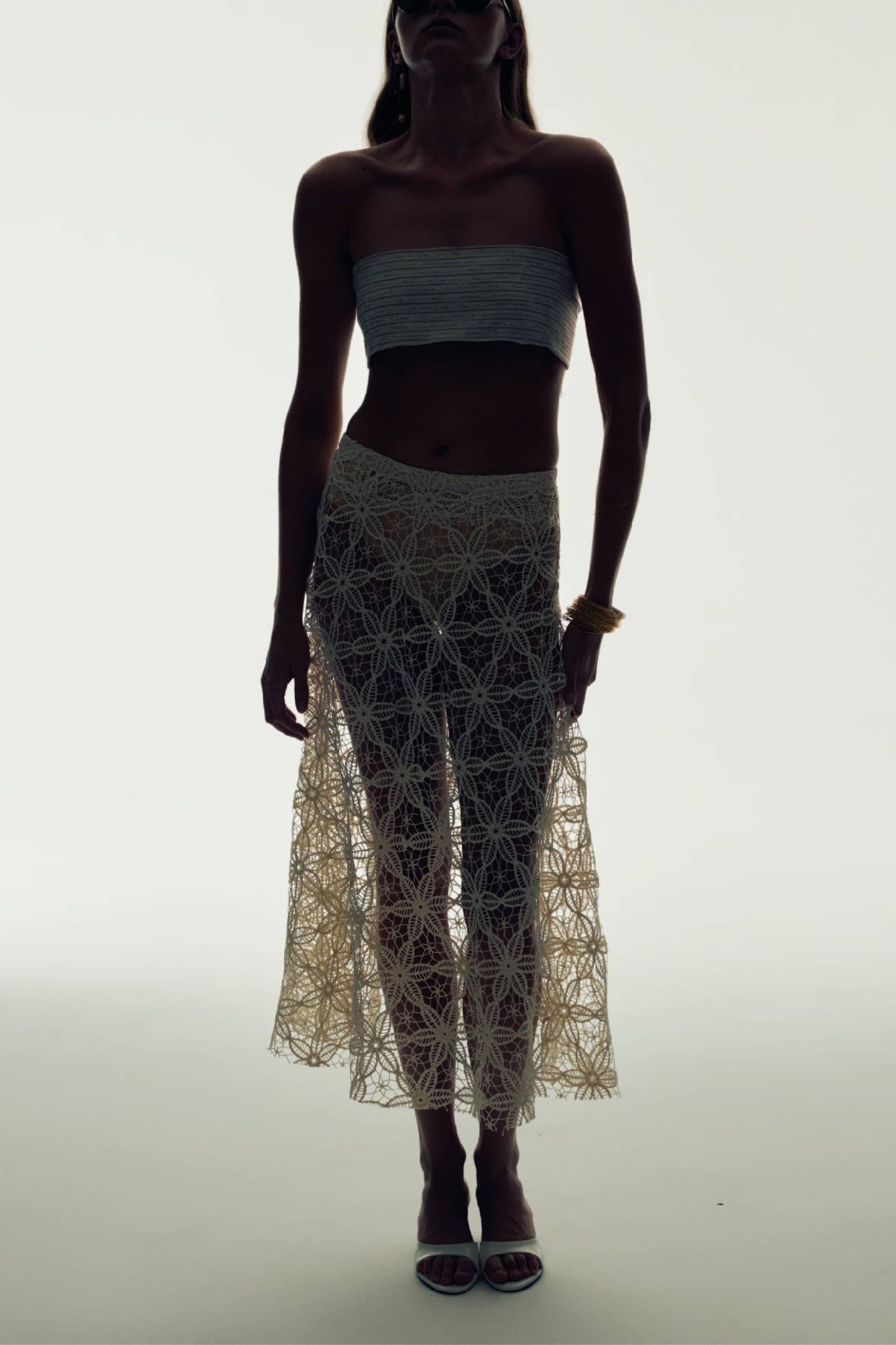 Clea Crochet Midi Skirt in Pear Sorbet made by Nazli Ceren