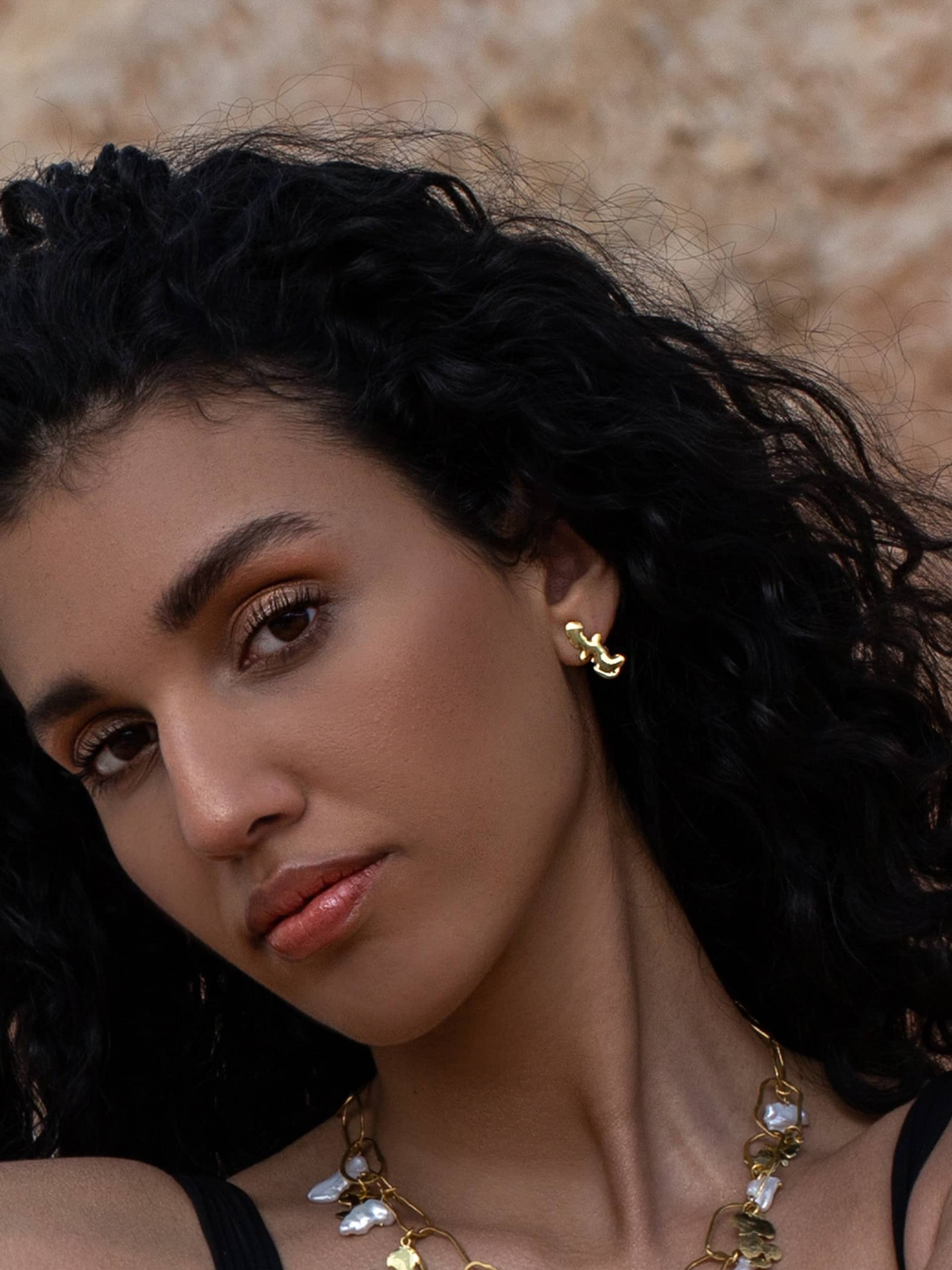 Euphoria Shaman Earrings Gold in Gold made by Eva Remenyi