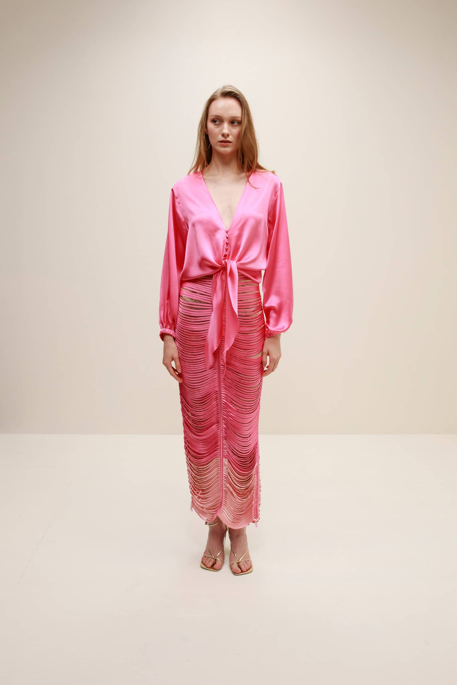 Danielle Pinks Maxi Skirt made by Francesca Miranda