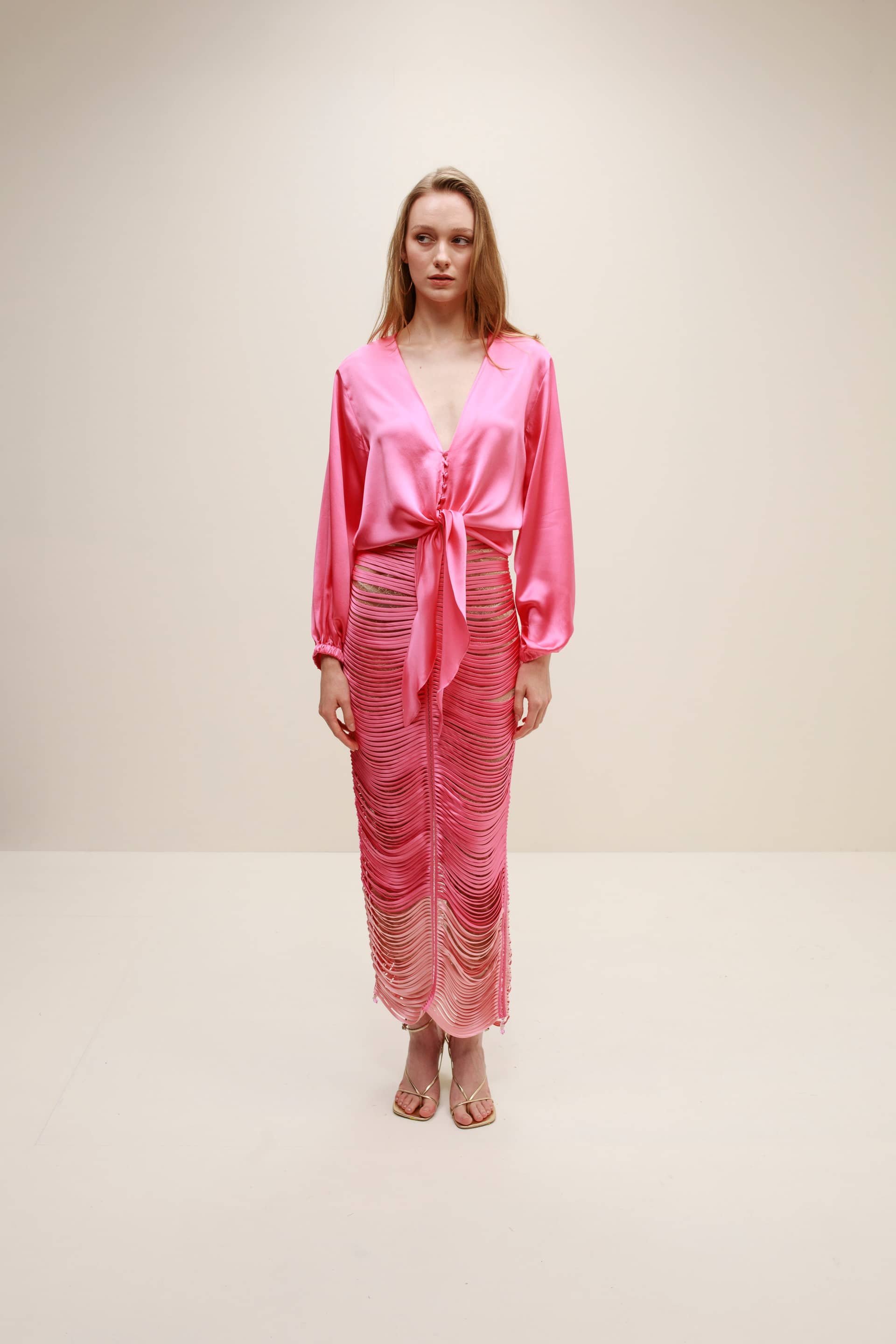 Danielle Pinks Maxi Skirt made by Francesca Miranda