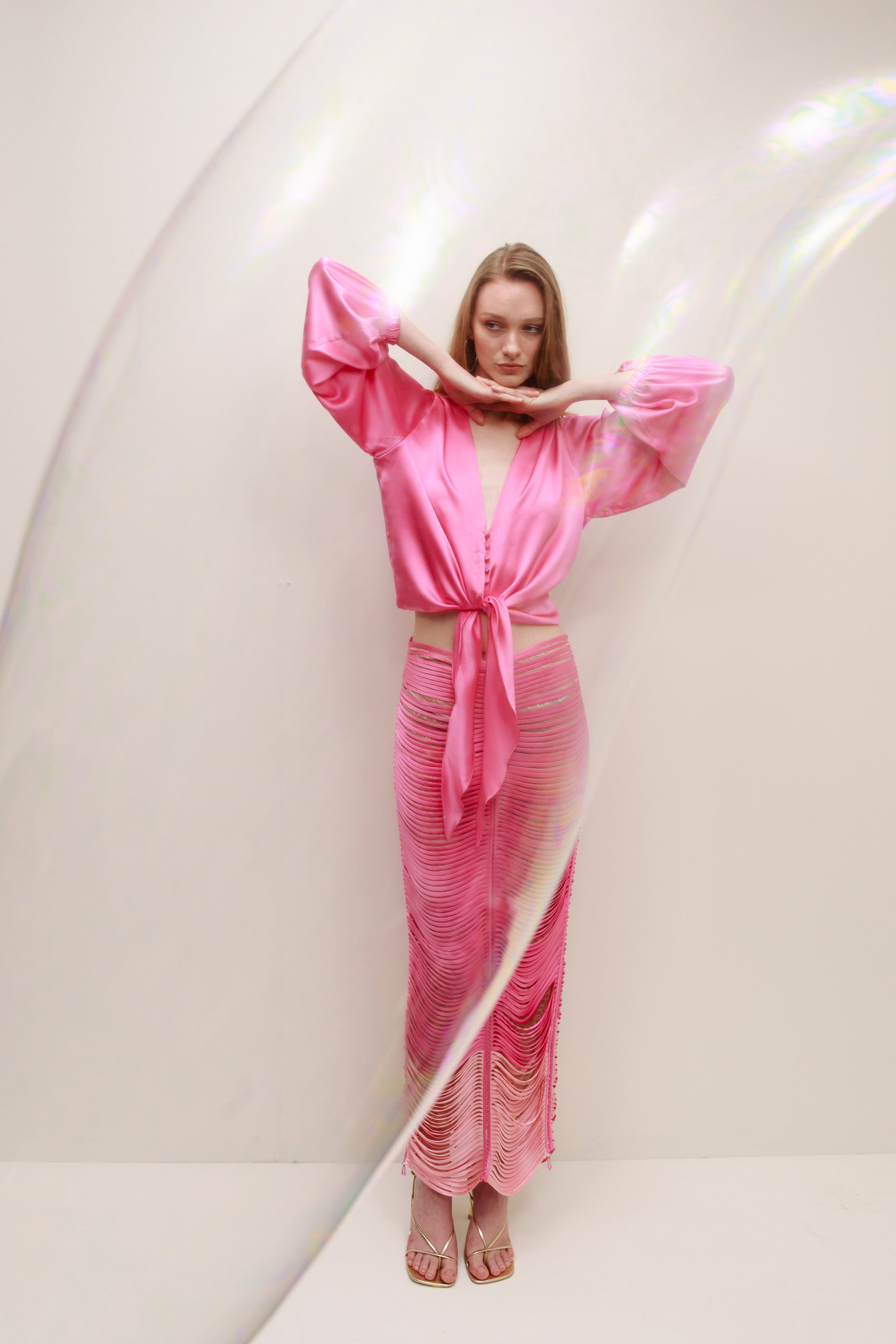 Danielle Pinks Maxi Skirt made by Francesca Miranda