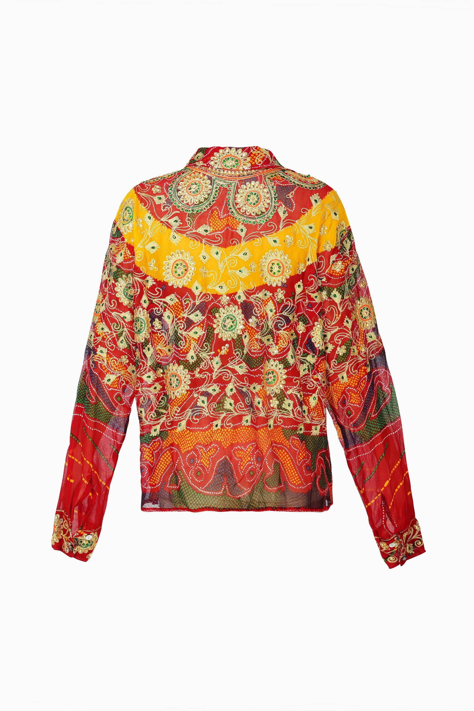 Upcycled Odhni Embroidered Shirt made by Szabo Sihag