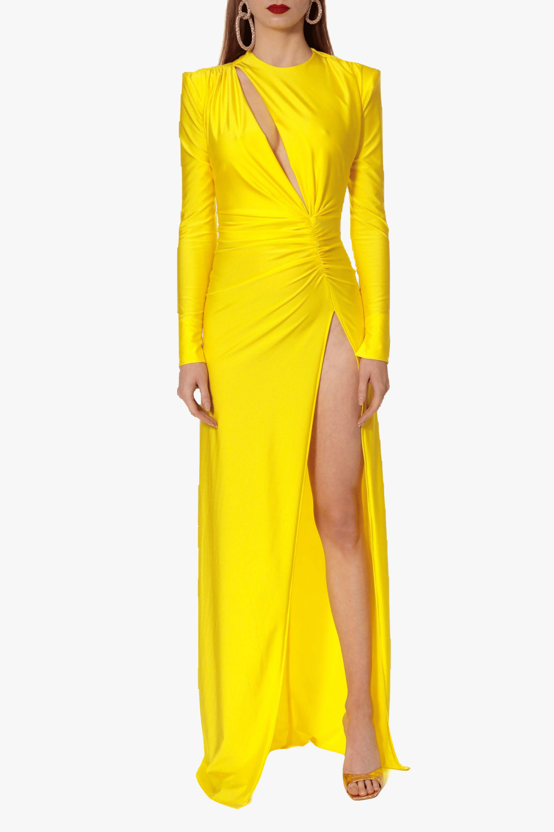Dress Adriana Super Yellow in Yellow made by HALEWSKI