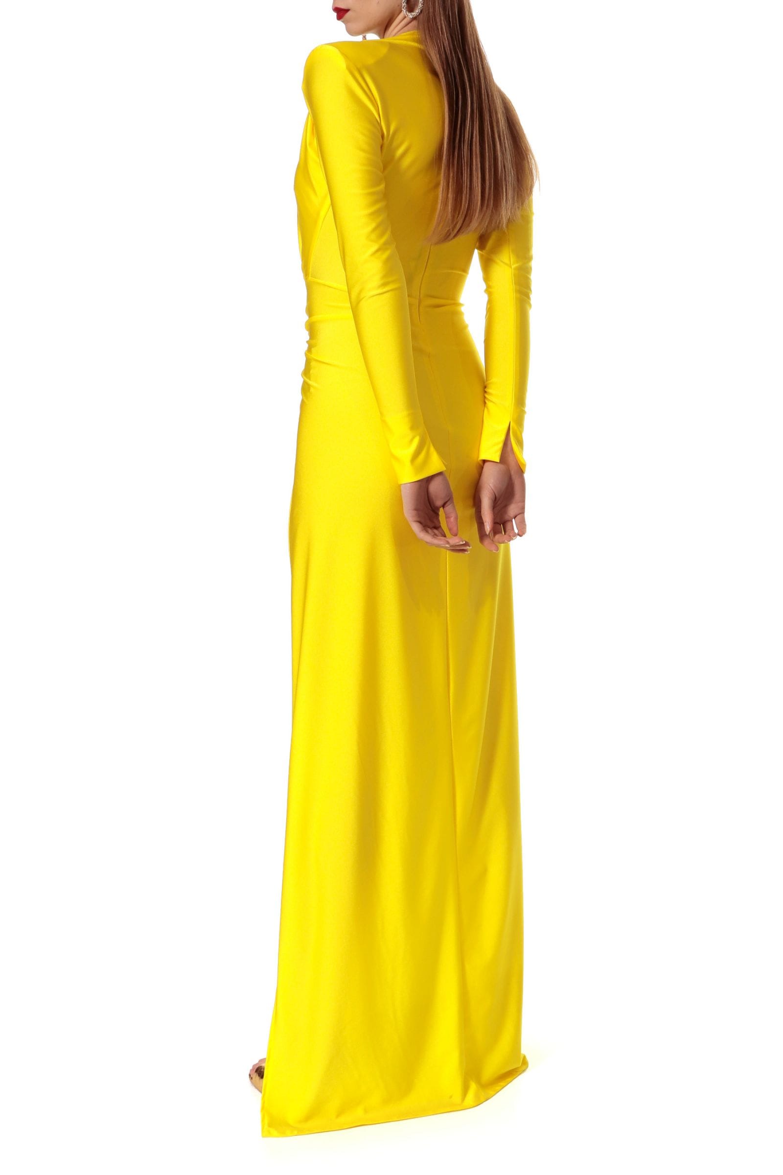 Dress Adriana Super Yellow in Yellow made by HALEWSKI