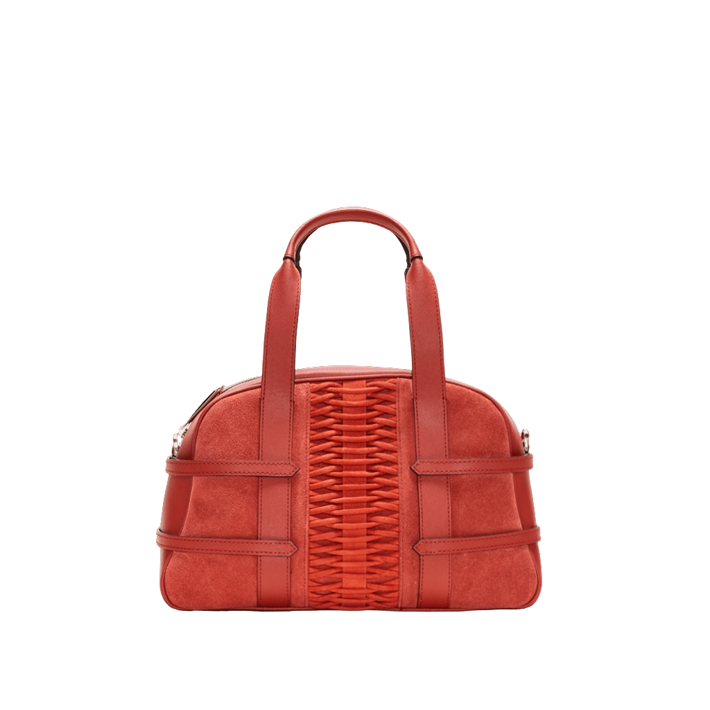 Medium Francesca suede braided burnt orange satchel made by Yliana Yepez