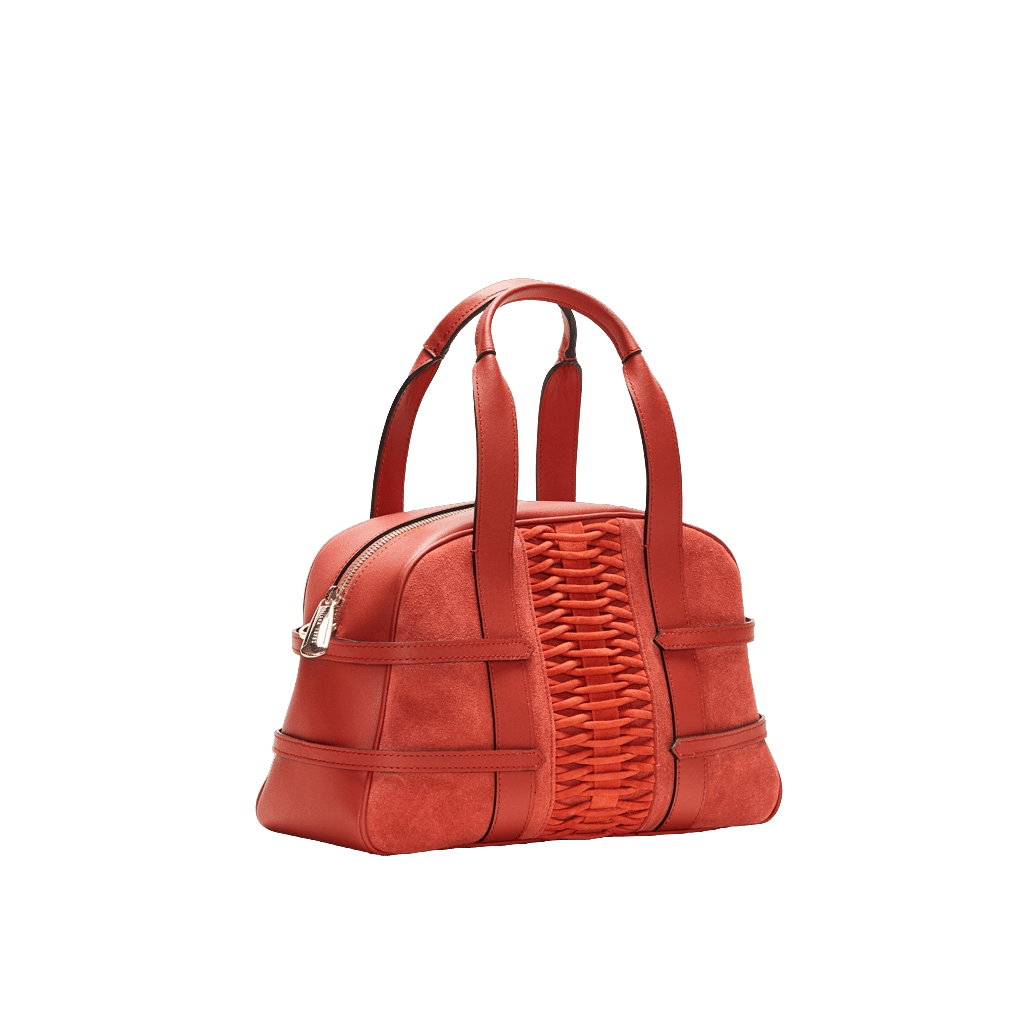 Medium Francesca suede braided burnt orange satchel made by Yliana Yepez