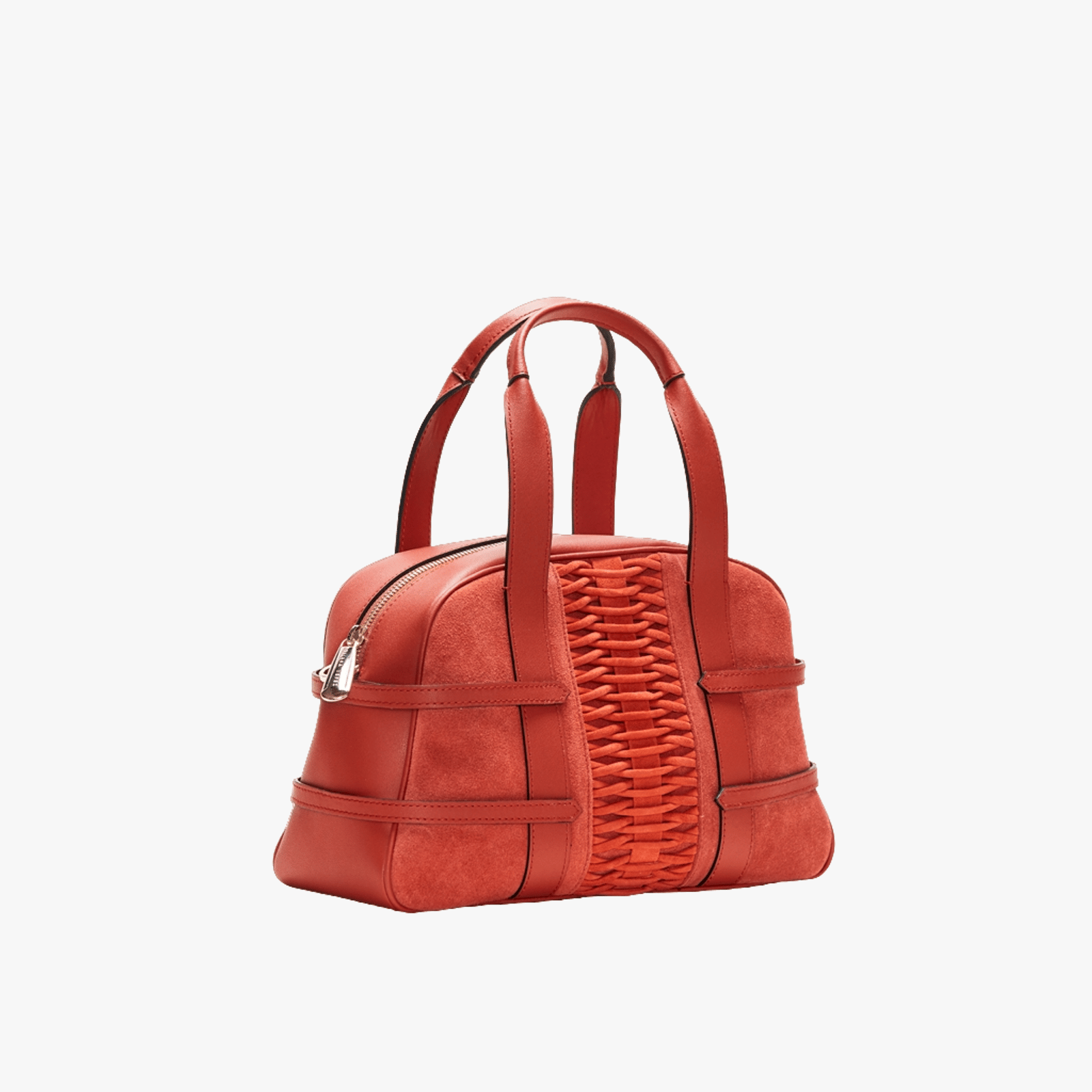 Medium Francesca suede braided burnt orange satchel made by Yliana Yepez