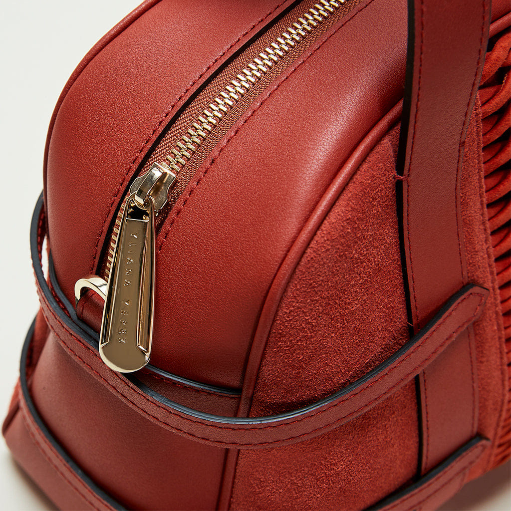 Medium Francesca suede braided burnt orange satchel made by Yliana Yepez