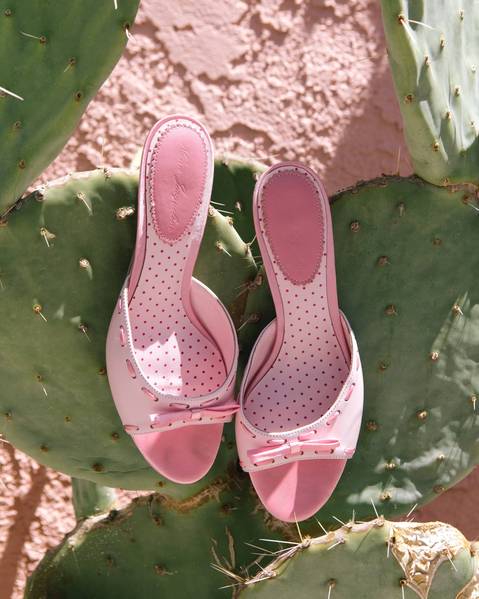 Paulina Bow Heels (Pink) (Final Sale) in Pink made by Nana Jacqueline