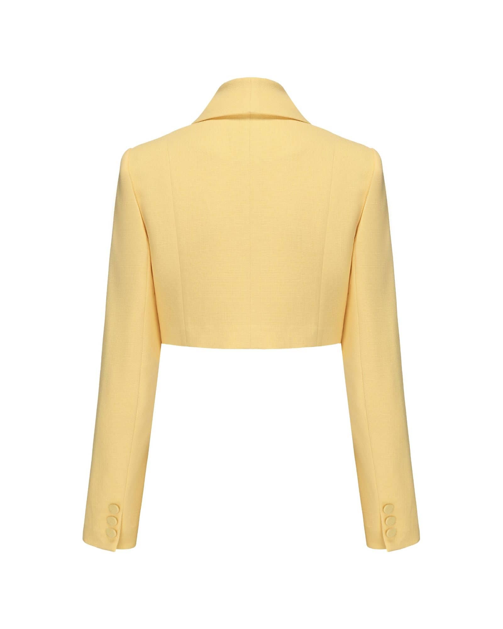 Veronica Crop Blazer (Yellow) made by Nana Jacqueline