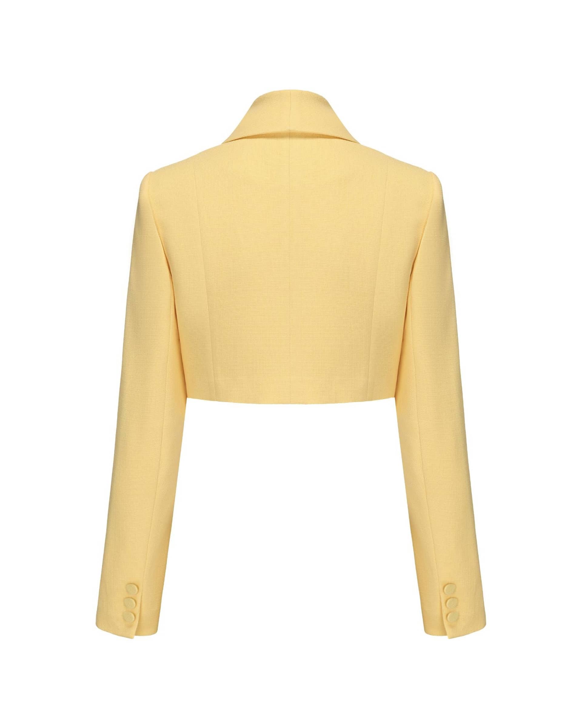 Veronica Crop Blazer (Yellow) made by Nana Jacqueline