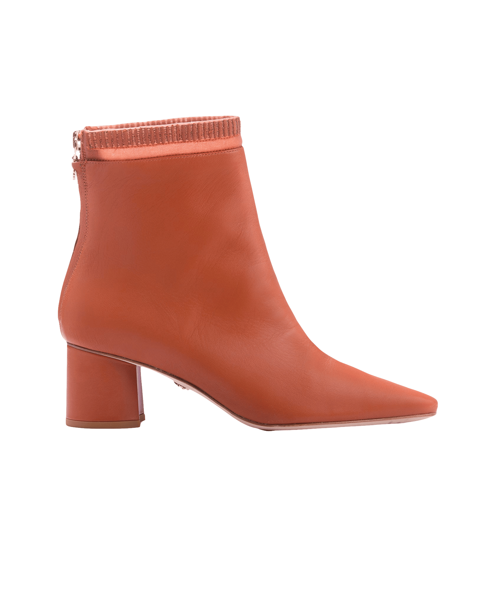 Embroidered Sock Boot 55 Sienna Leather in Orange made by ATANA