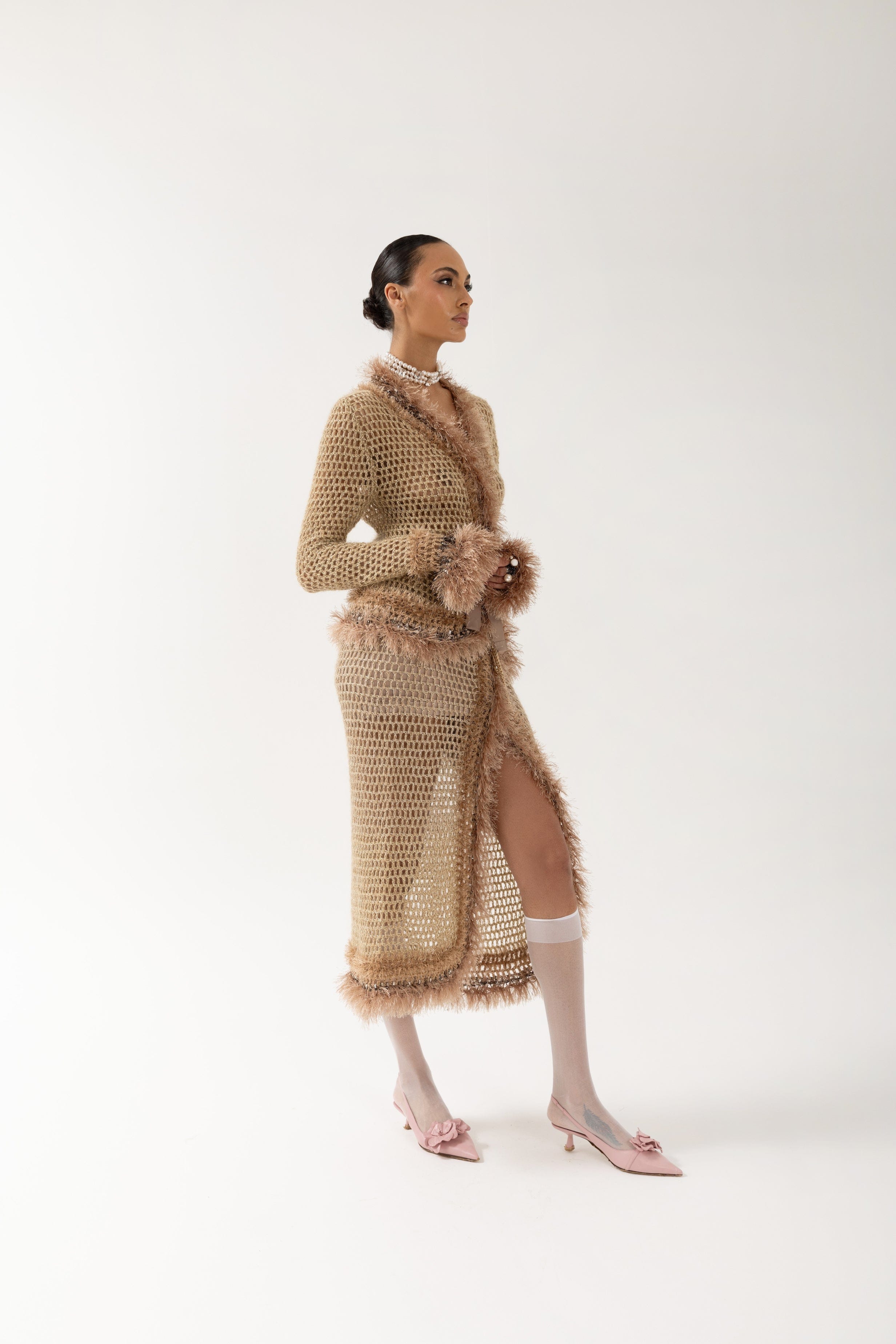 Brown Handmade Knit Cardigan made by ANDREEVA