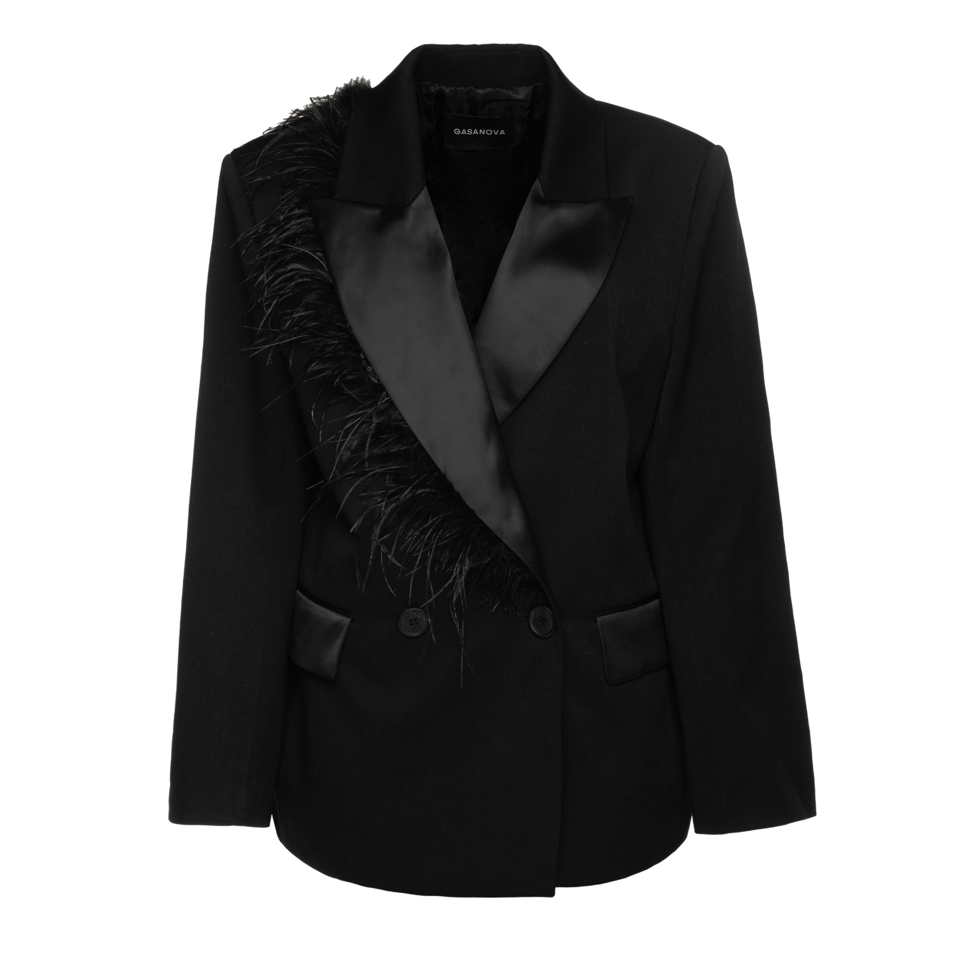 Oversized Tuxedo Jacket With Boa made by Gasanova
