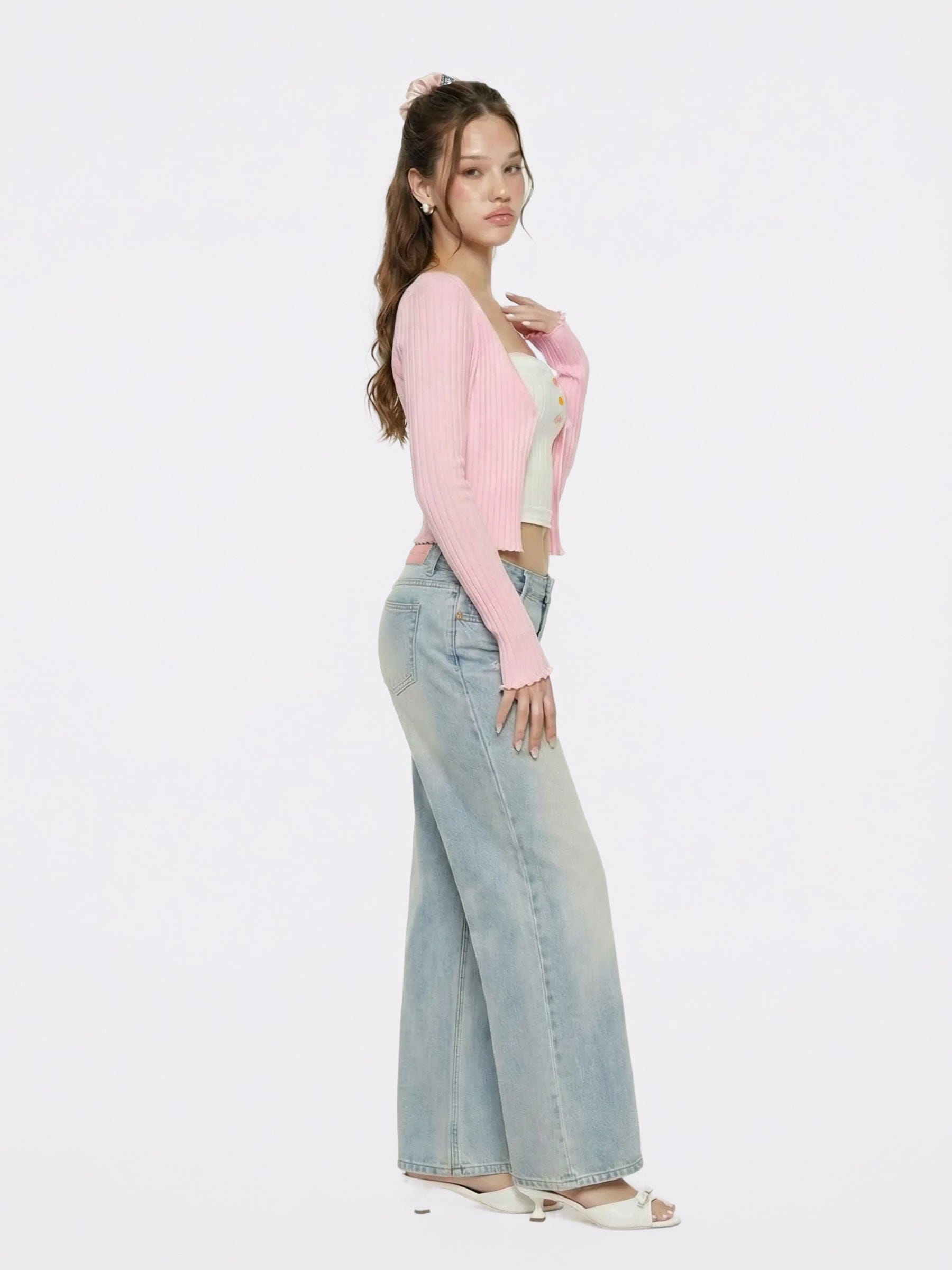 Ava Low-Rise Light Blue Straight Leg Jeans made by Nana Jacqueline