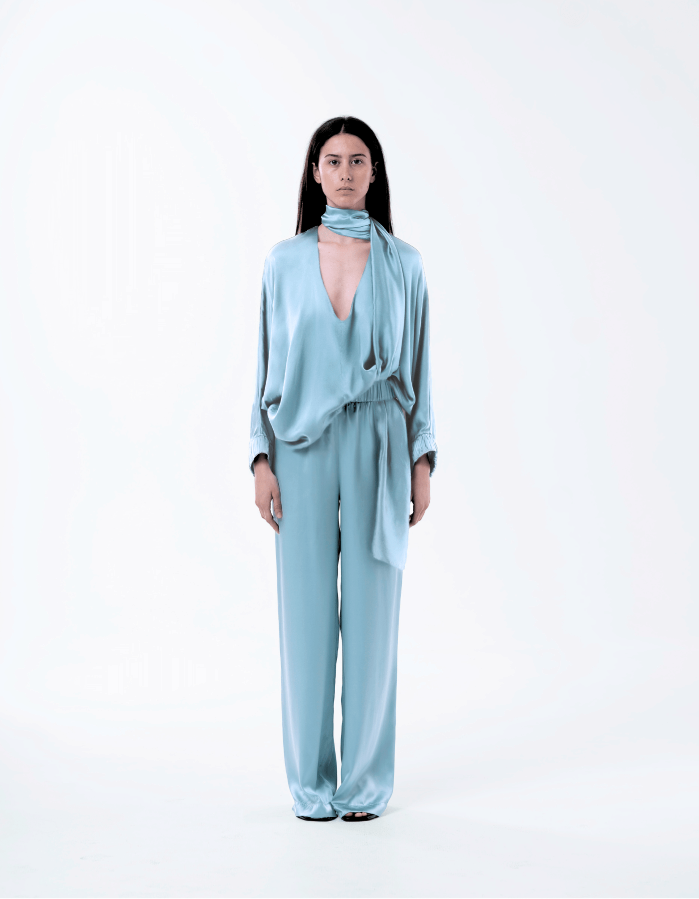 LENIS Turquoise Silk Set made by MAET
