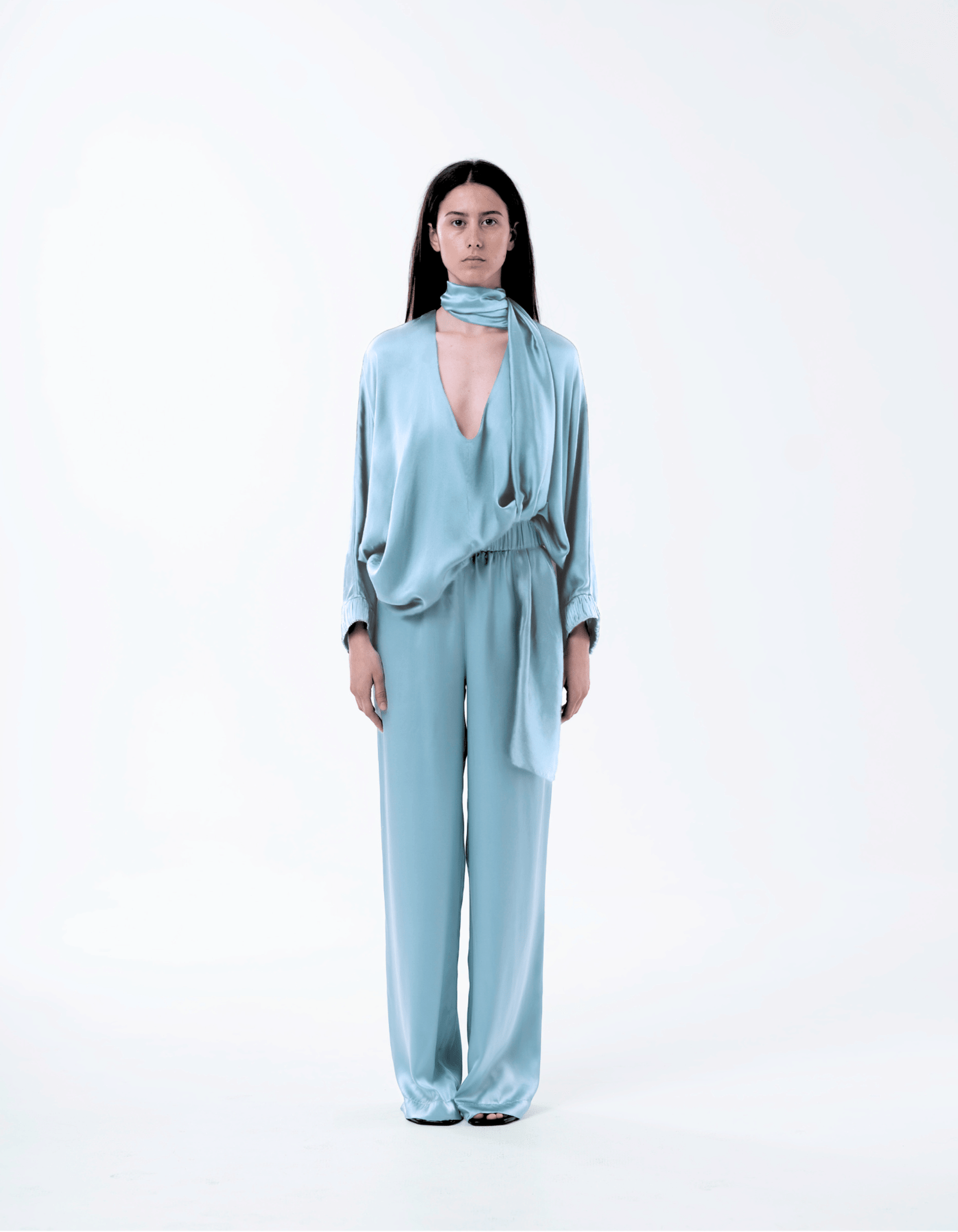 LENIS Turquoise Silk Set made by MAET