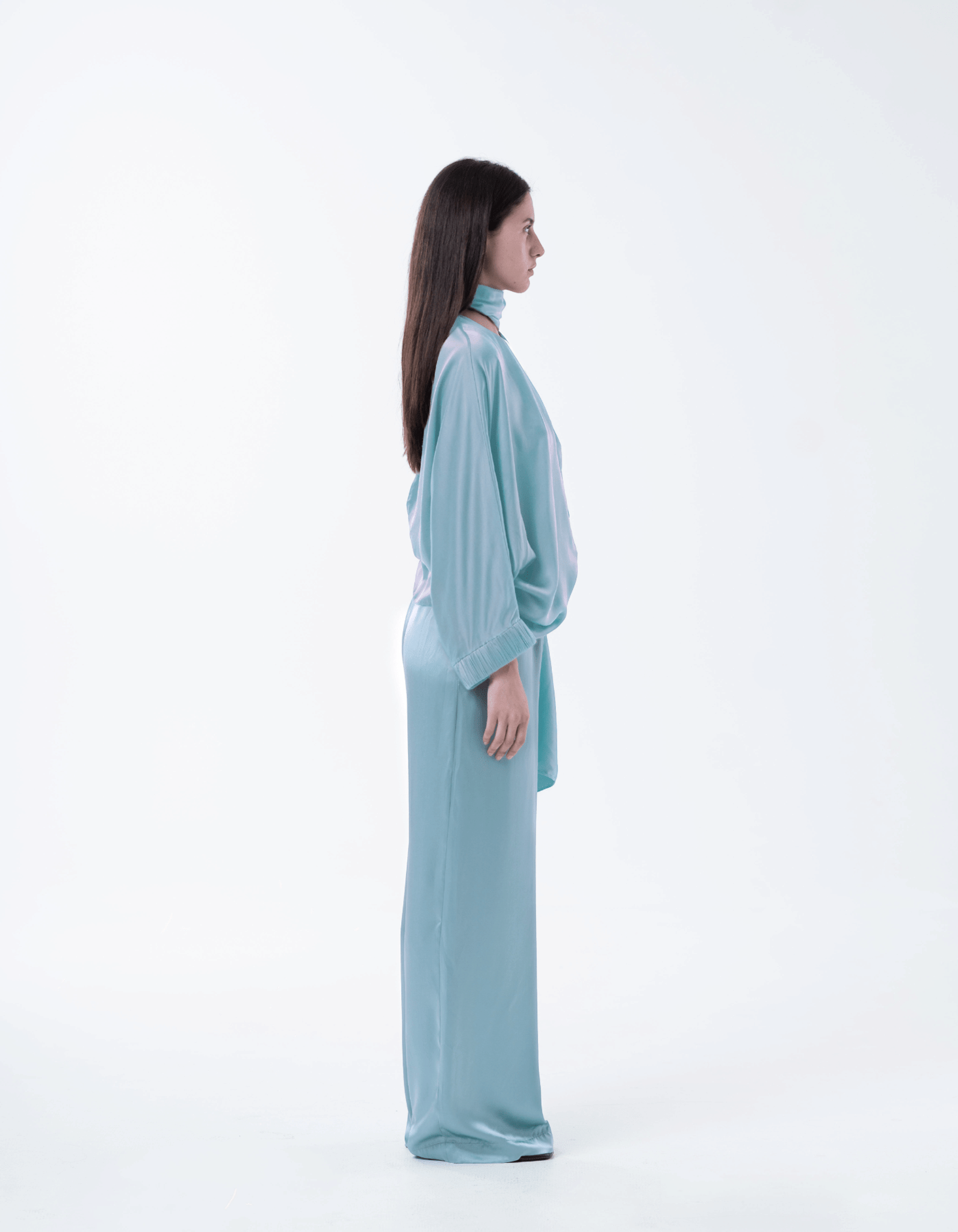 LENIS Turquoise Silk Set made by MAET