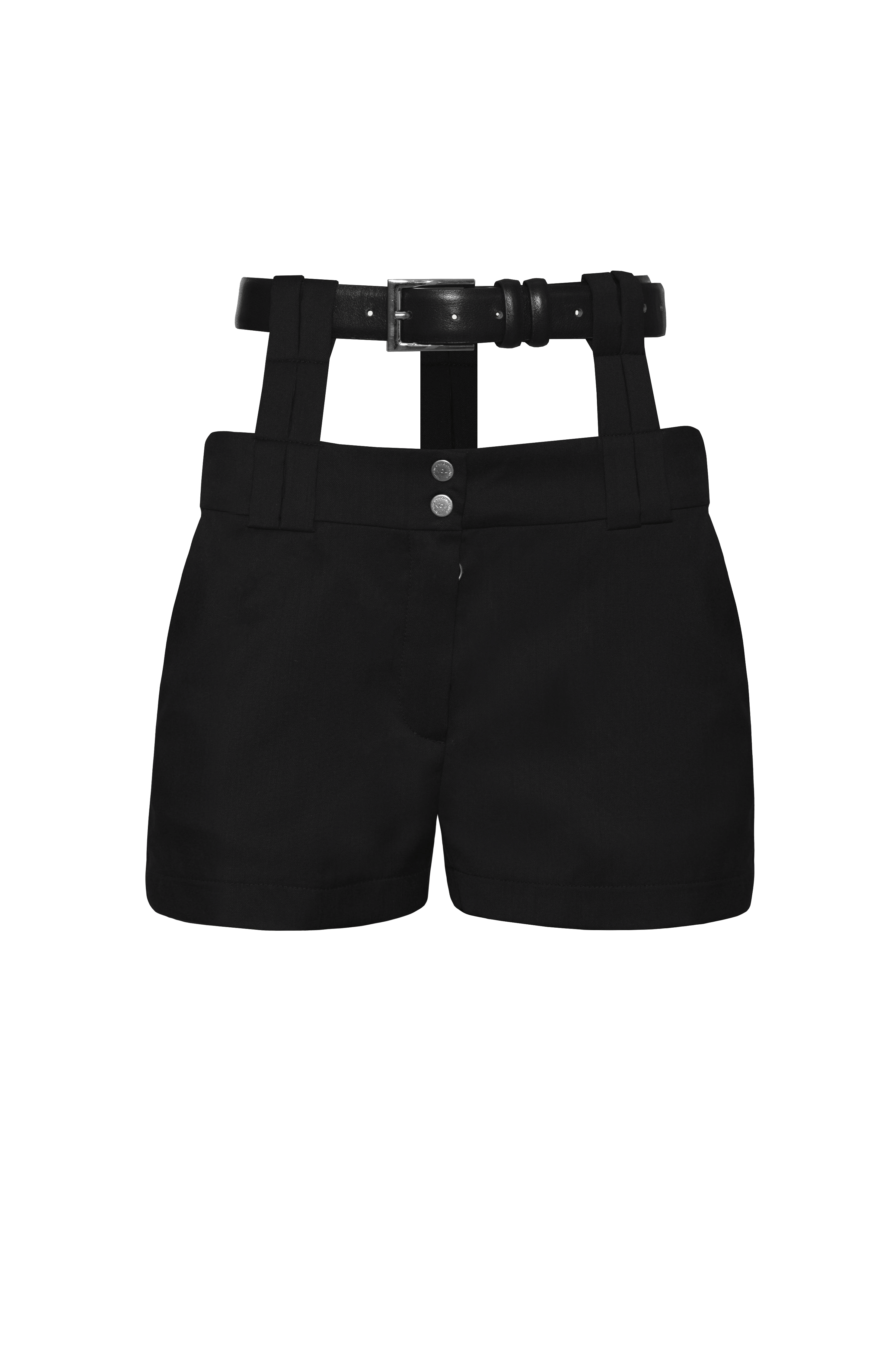 Suspended Waistband Shorts in Black made by Vestiaire d'un Oiseau Libre