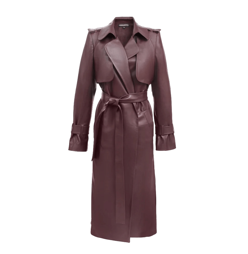 Eco-leather Trench in Firebrick made by Gasanova