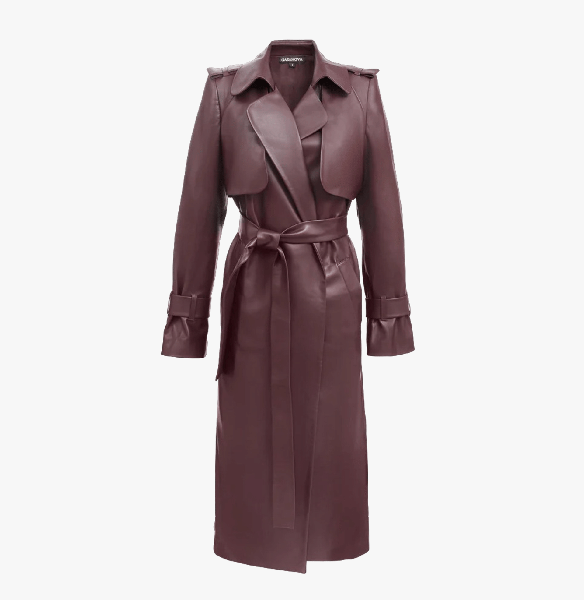 Eco-leather Trench in Firebrick made by Gasanova