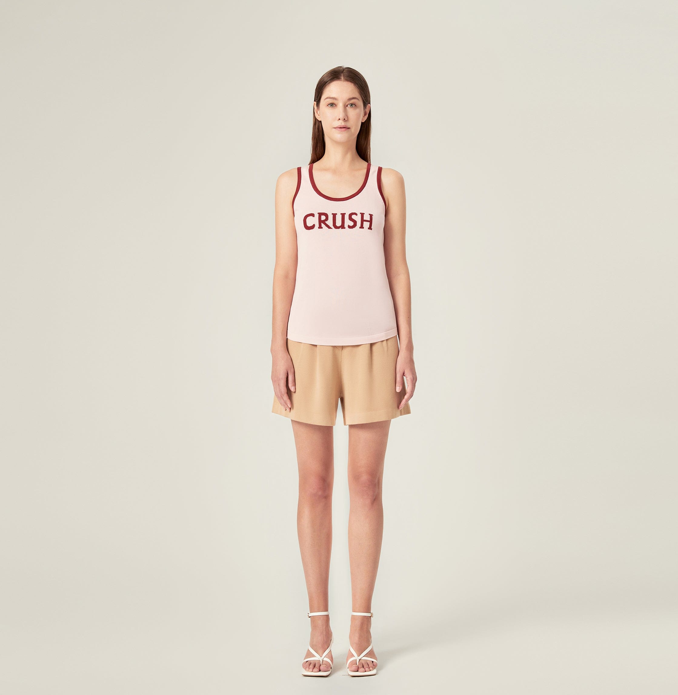 SPORTY LOGO TANK TOP in Pink made by CRUSH Collection