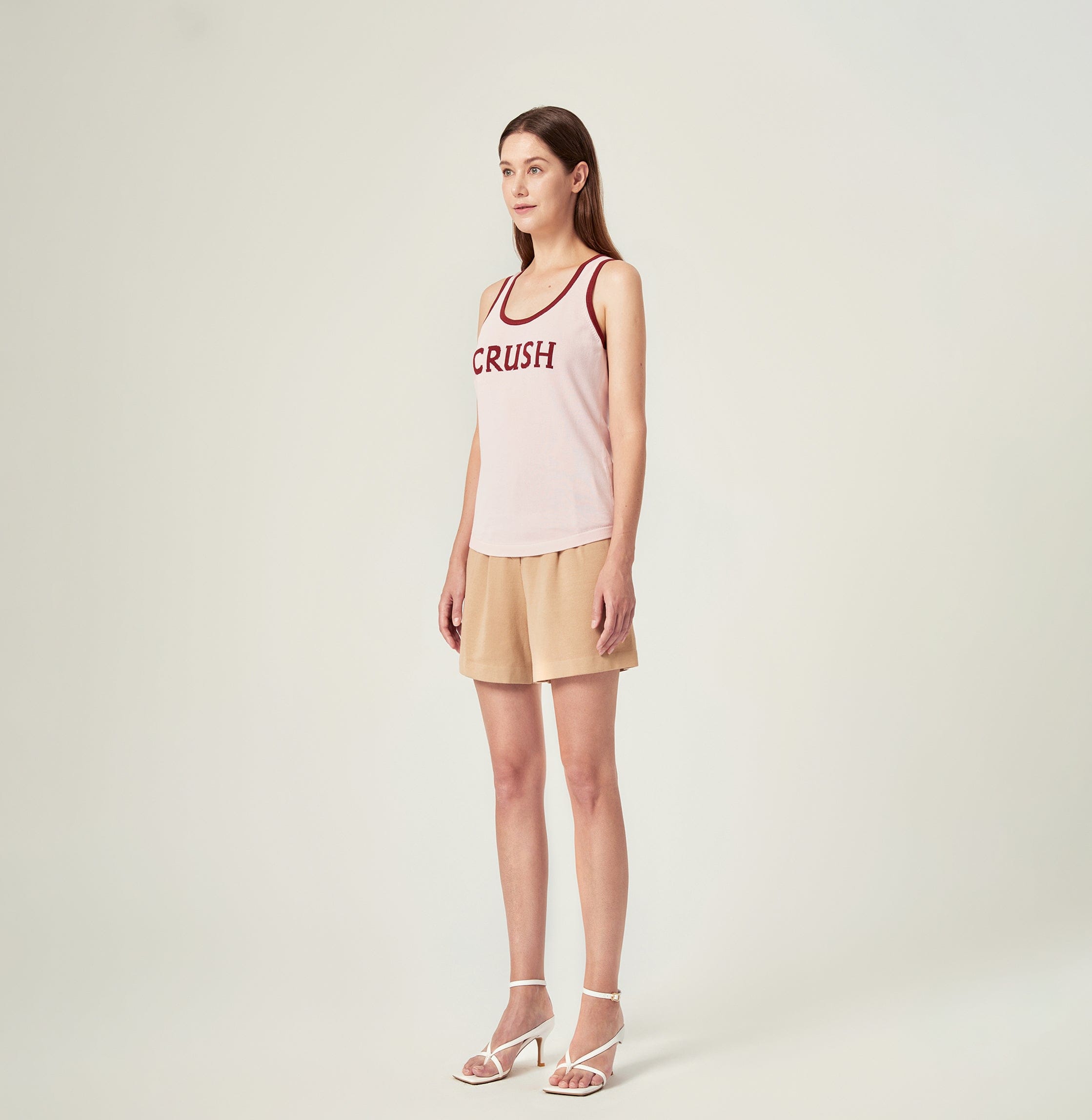 SPORTY LOGO TANK TOP in Pink made by CRUSH Collection