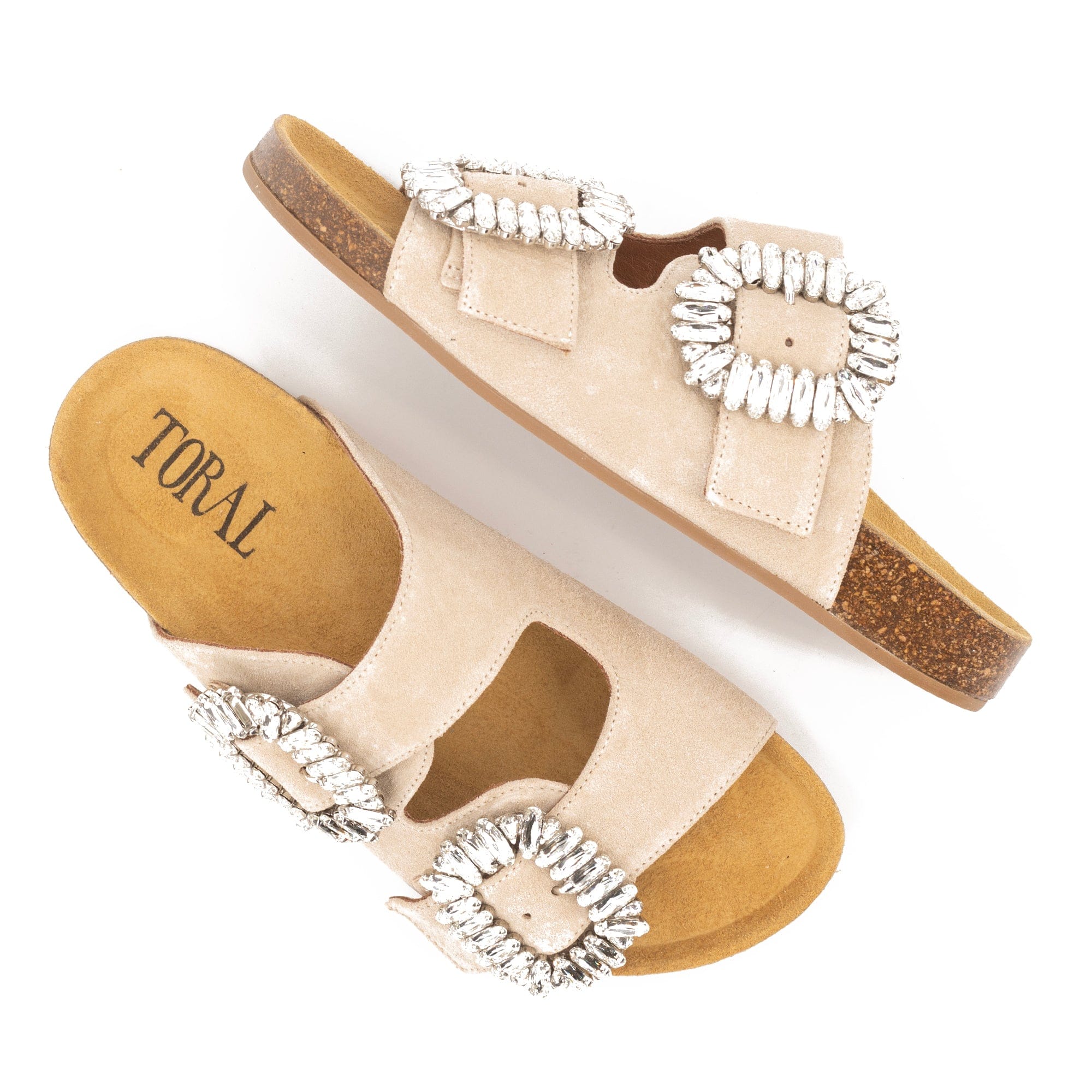 SAND SUEDE SANDALS made by Toral