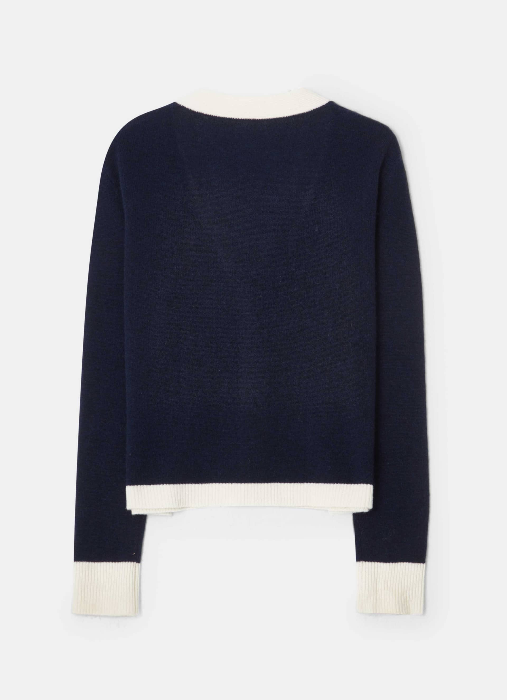 Colourblock Cardigan Blue & White made by CLOEYS